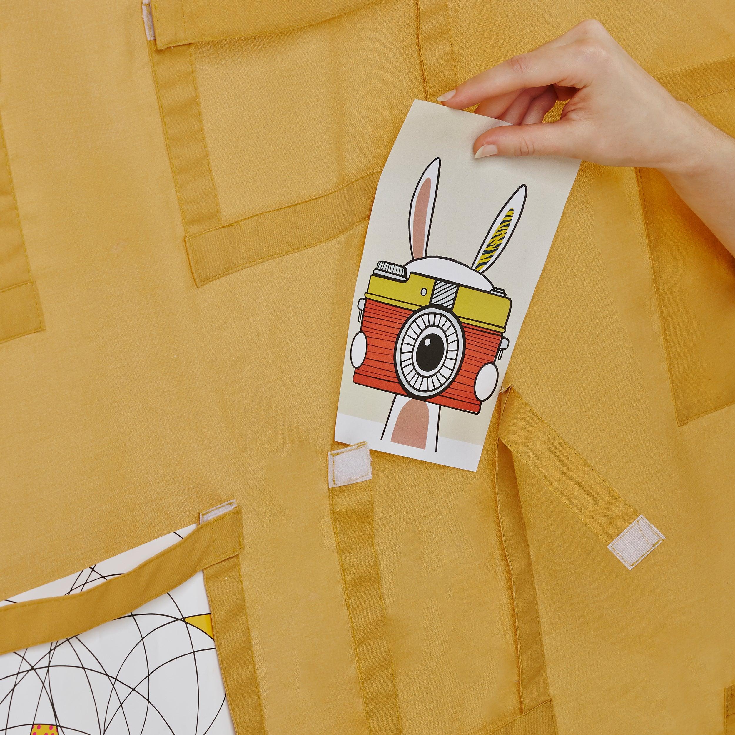 hoppekids-eco-dream-halbhochbett-mit-creator-bettvorhang-gelb image 3