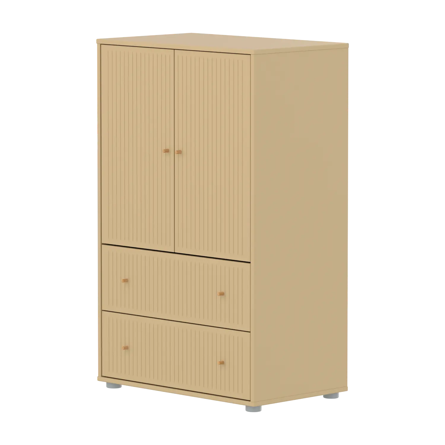 flexa-saga-schrank-2-t-ren-und-2-schubladen-mit-rillen-griffe-in-eiche-oat image 1