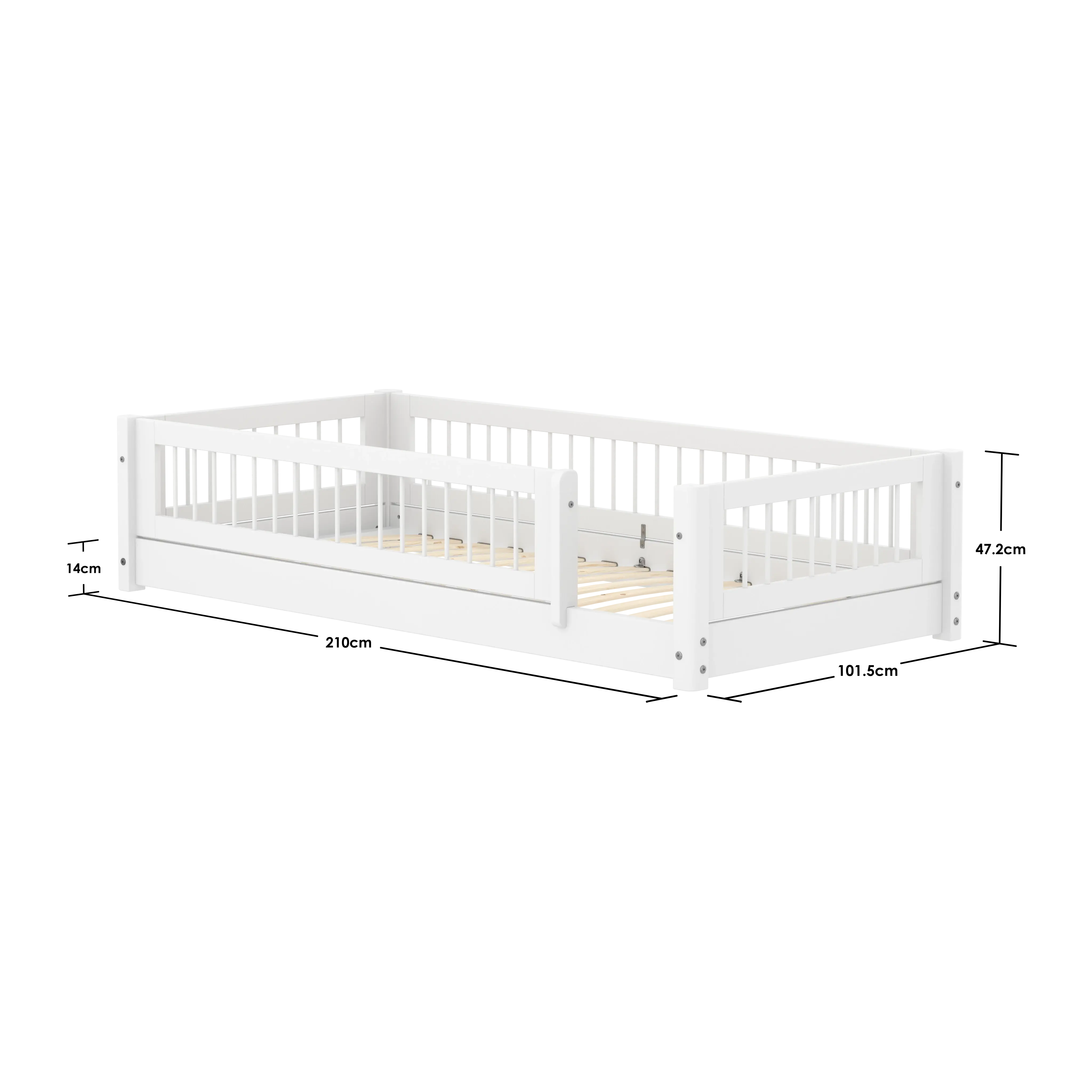 flexa-white-montessori-bett-90x200-cm-mit-crossbars-und-absturzsicherung-wei image 4