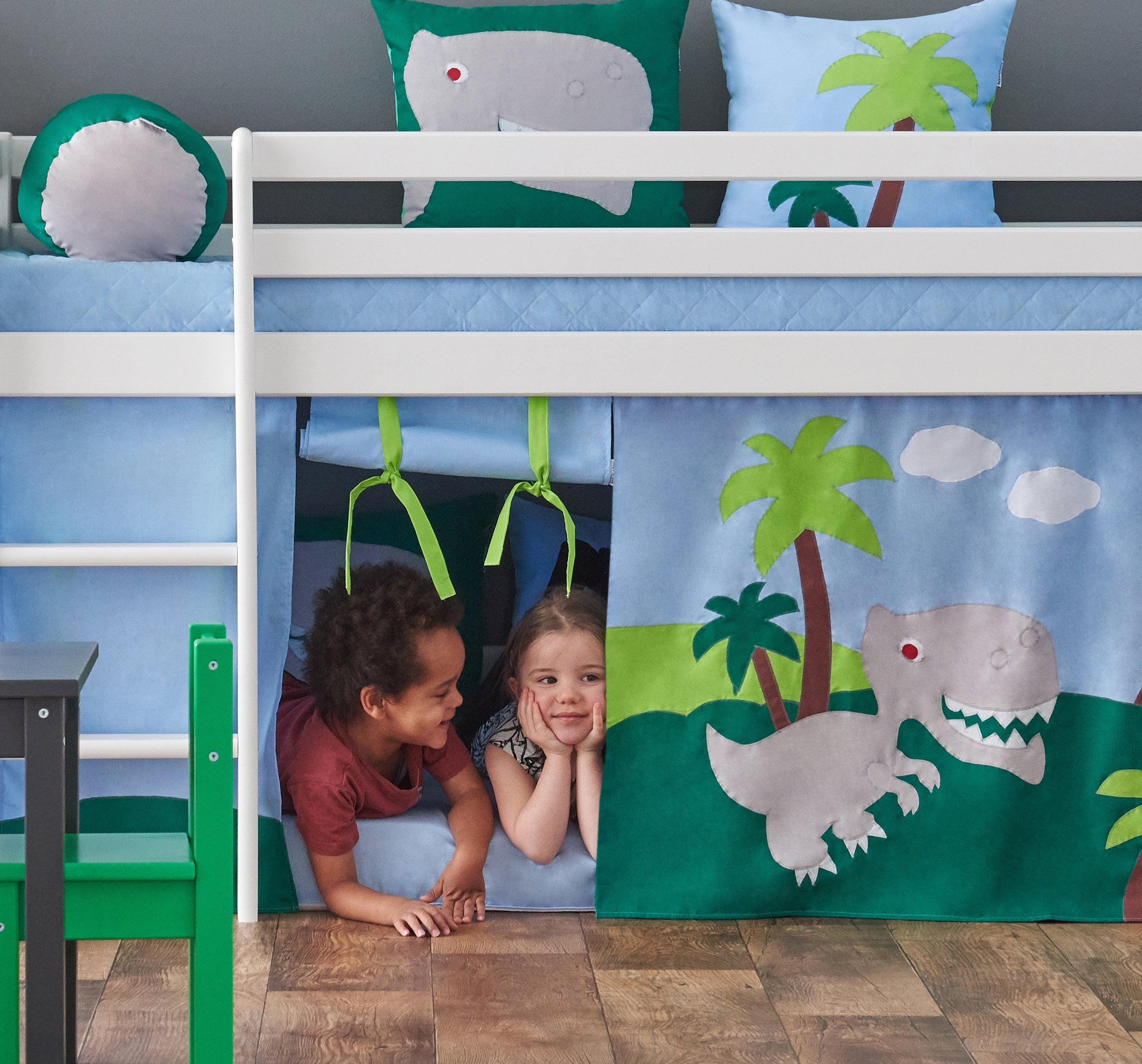hoppekids-eco-dream-halbhochbett-mit-dinosaur-bettvorhang image 5