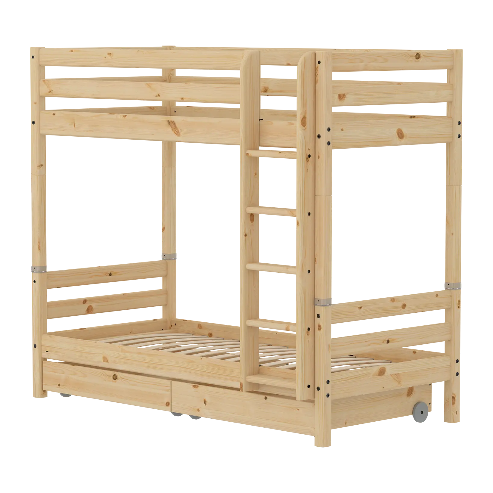 flexa-classic-raw-hohes-etagenbett-90x200-cm-mit-aufbewahrung-kiefernholz image 1