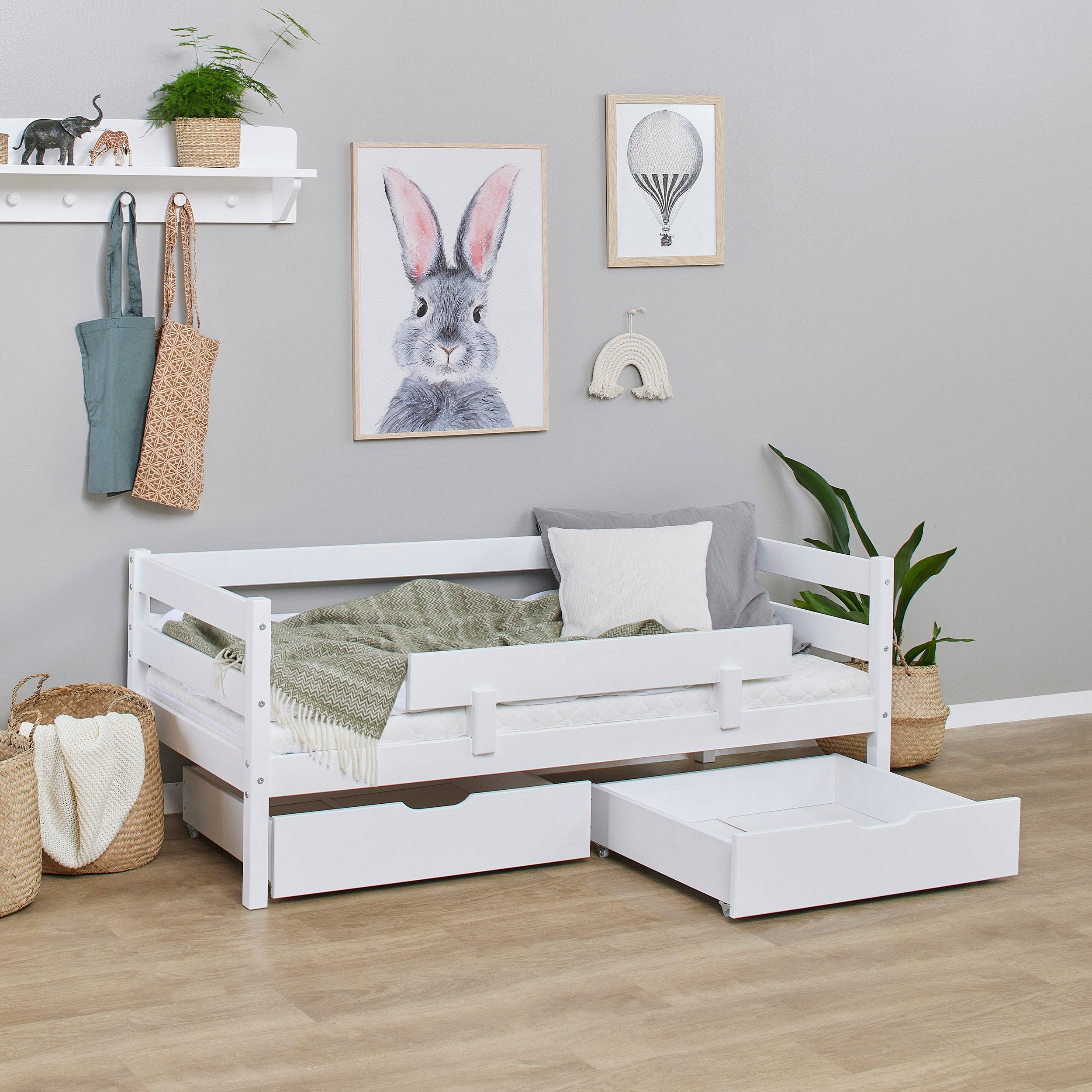 hoppekids-eco-comfort-einzelbett-70x160-inkl-schubladen-und-rausfallschutz image 3