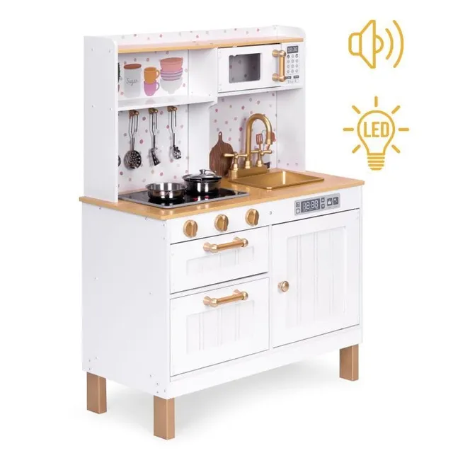 meowbaby-montessori-holzspielk-che-mit-sound-und-led-wei-gold image 1