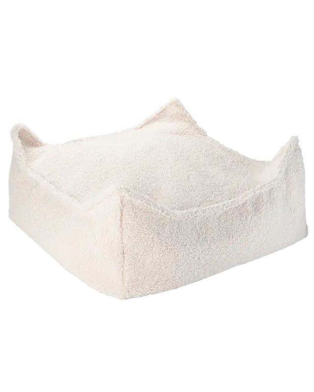 wigiwama-cream-white-teddy-square-ottoman image 1