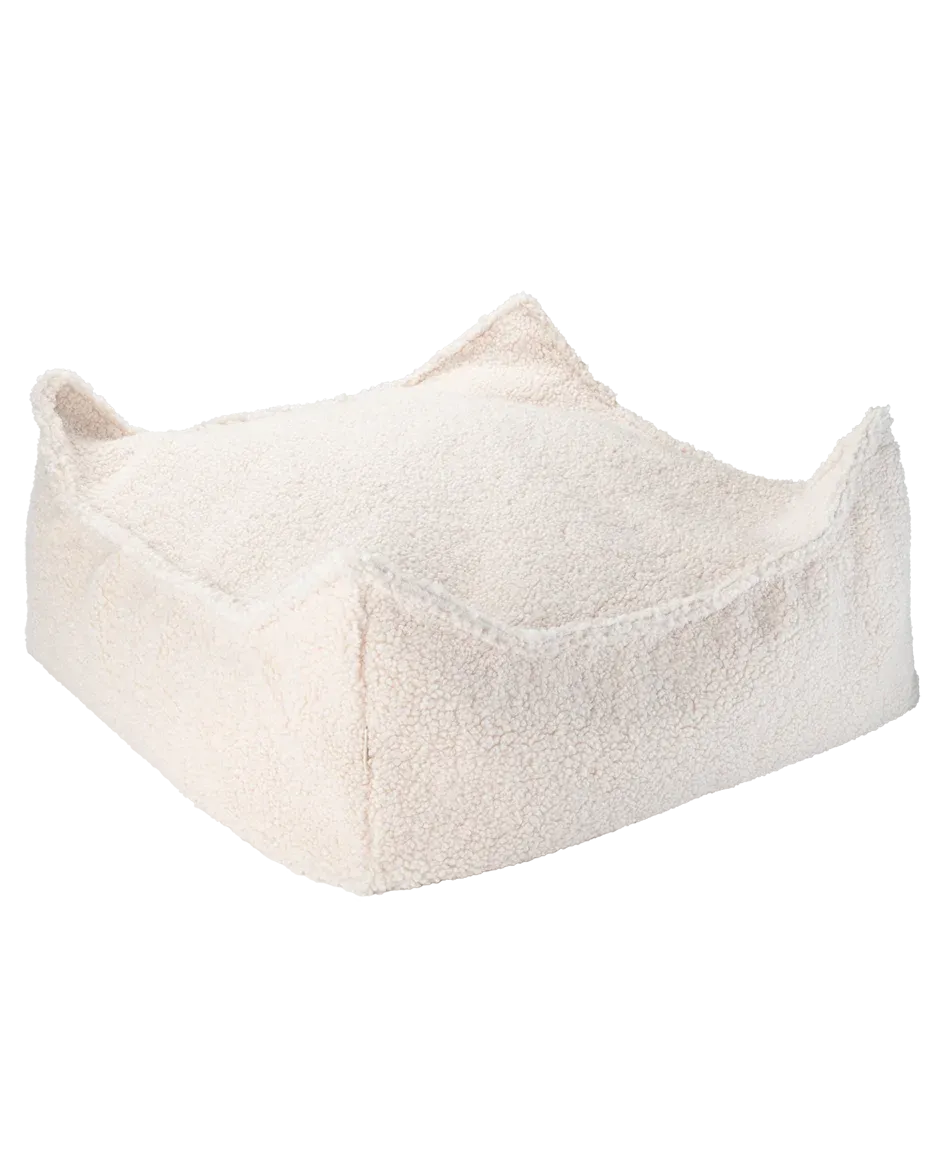 wigiwama-cream-white-teddy-square-ottoman image 1