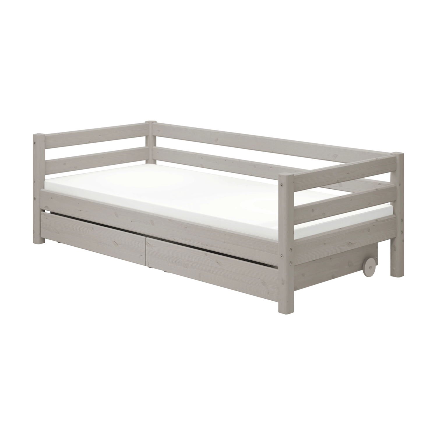 flexa-classic-tagesbett-einzelbett-90x200-cm-mit-schubladen-grau image 1