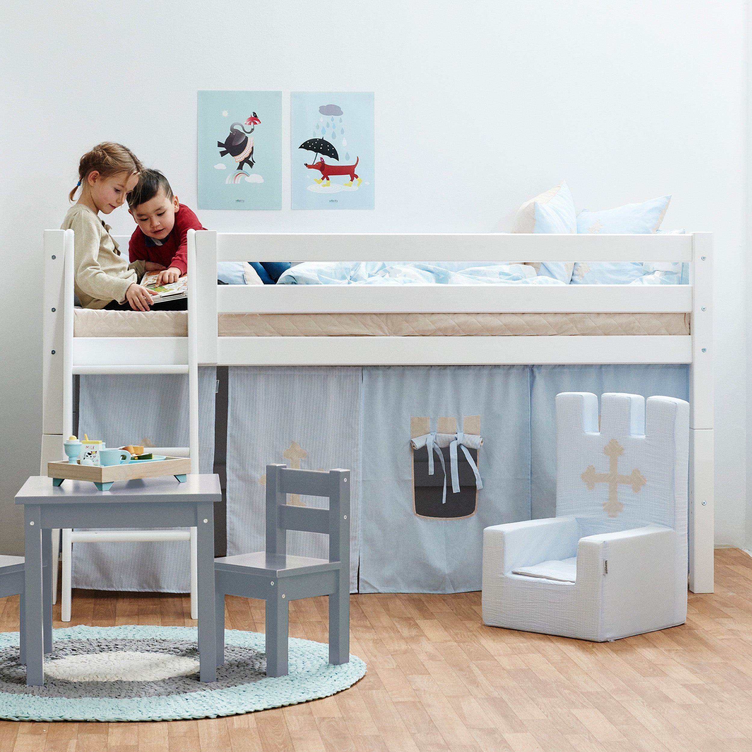 hoppekids-eco-dream-halbhochbett-mit-fairytale-knight-bettvorhang image 6