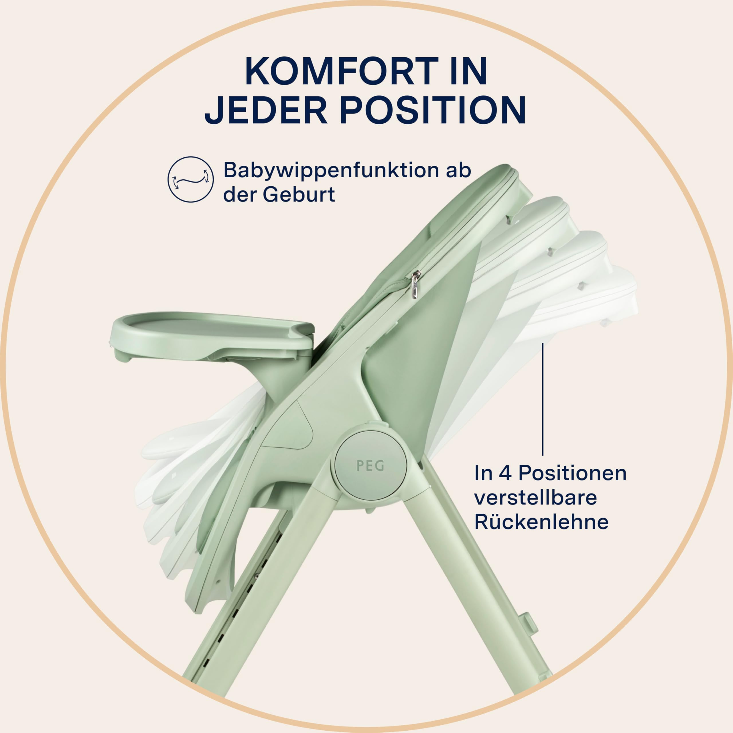 peg-perego-living-hochstuhl-ab-geburt-0-15-kg-sage image 3