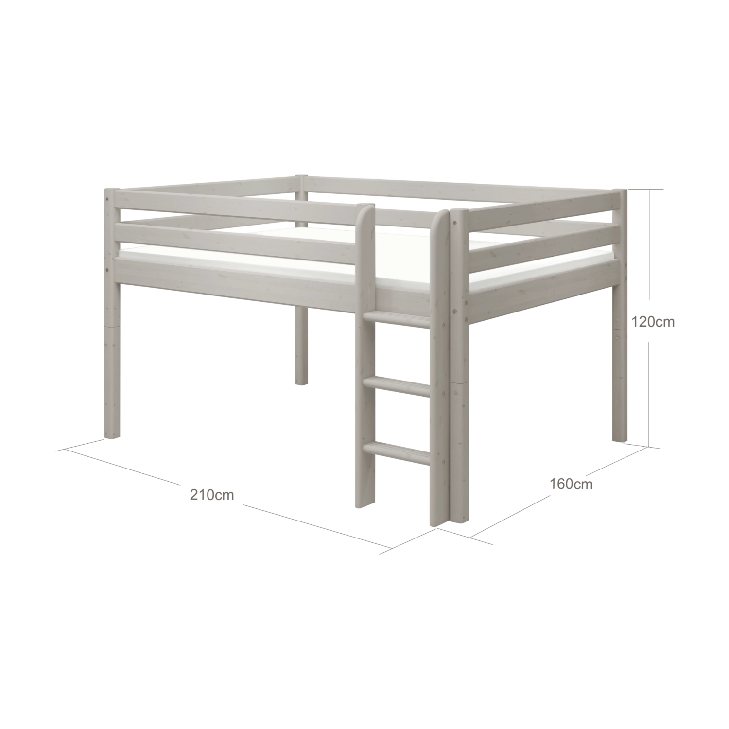 flexa-classic-hochbett-120-cm-140x200-cm-grau-mit-leiter-und-absturzsicherung image 8