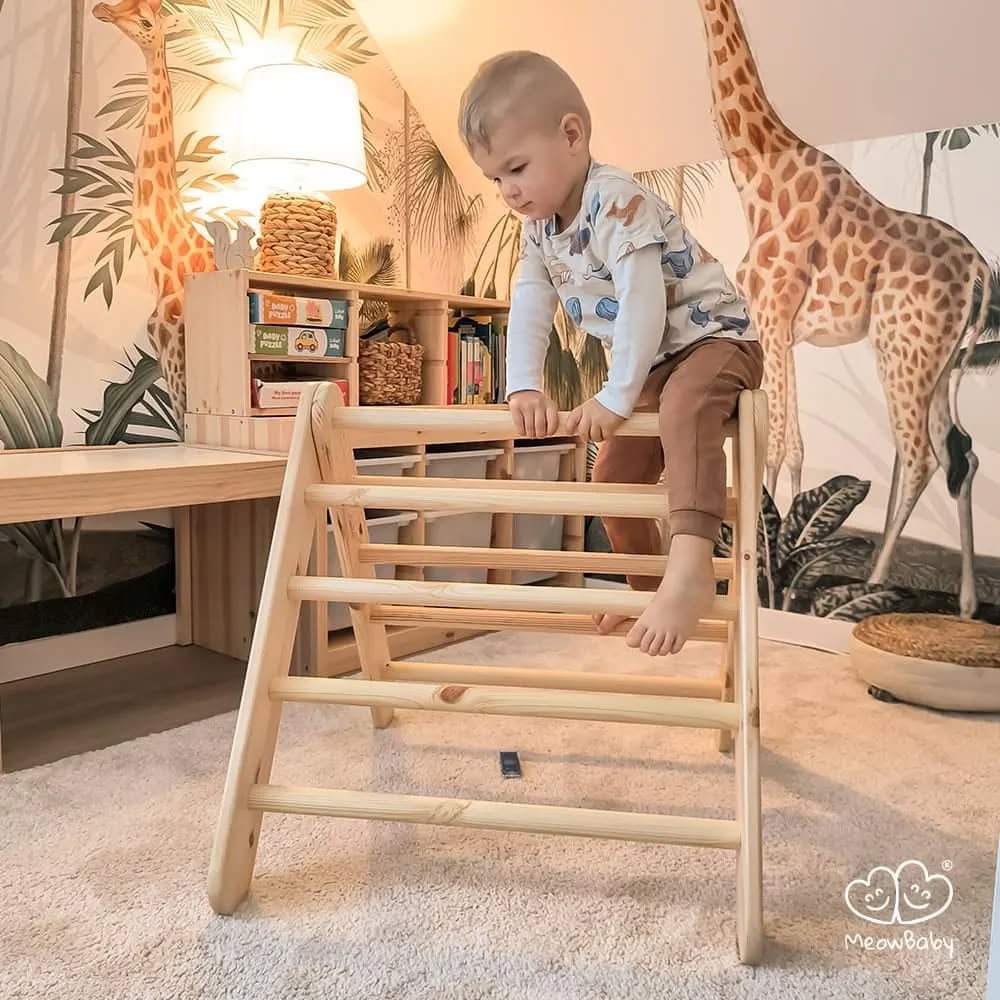 meowbaby-kletterdreieck-mit-rutsche-60x61-cm-holz image 2