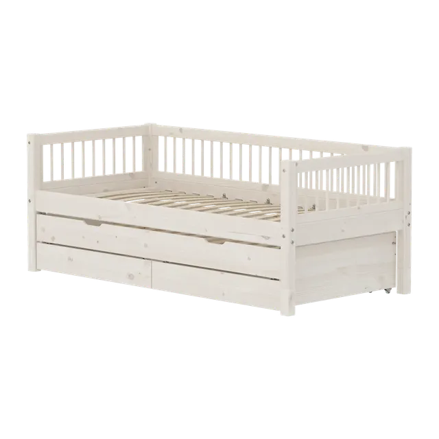 flexa-classic-einzelbett-90x200-cm-wei-mit-ausziehbett-90x190-und-schubladen image 1