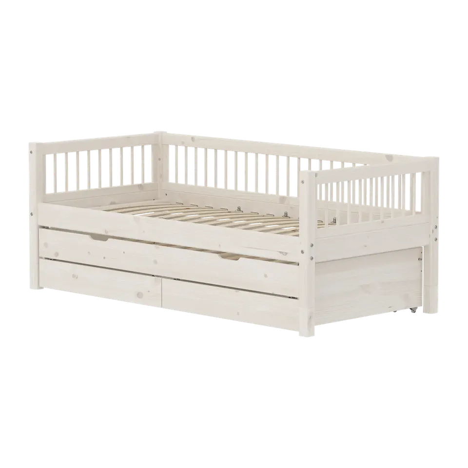 flexa-classic-einzelbett-90x200-cm-wei-mit-ausziehbett-90x190-und-schubladen image 1