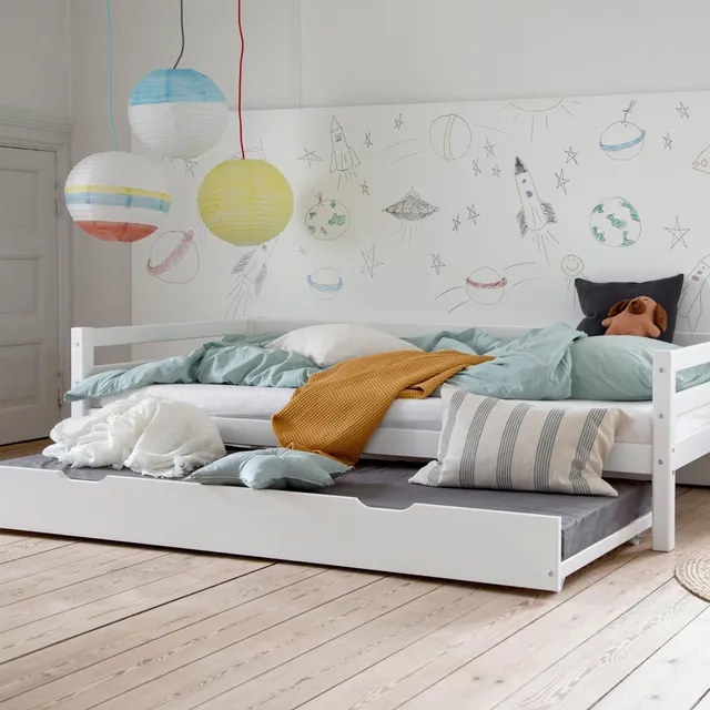 hoppekids-eco-dream-einzelbett-90x200-bettpaket-mit-ausziehbett-70x190 image 1