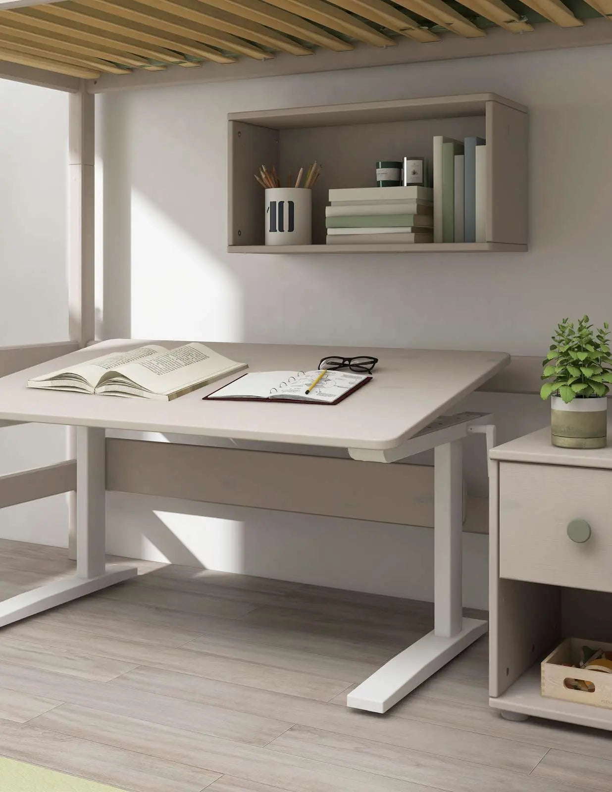 flexa-classic-schreibtisch-grau-h-henverstellbarer-kinderschreibtisch image 3