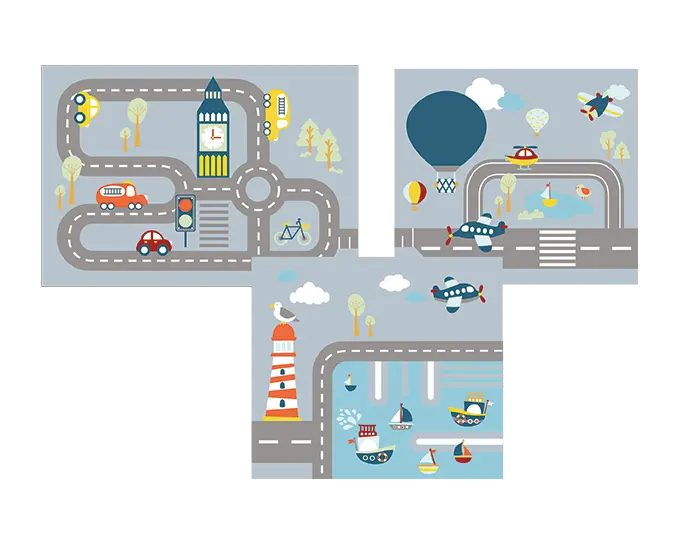 flexa-transportation-spielvorhang-3er-set-f-r-halbhohes-bett image 1