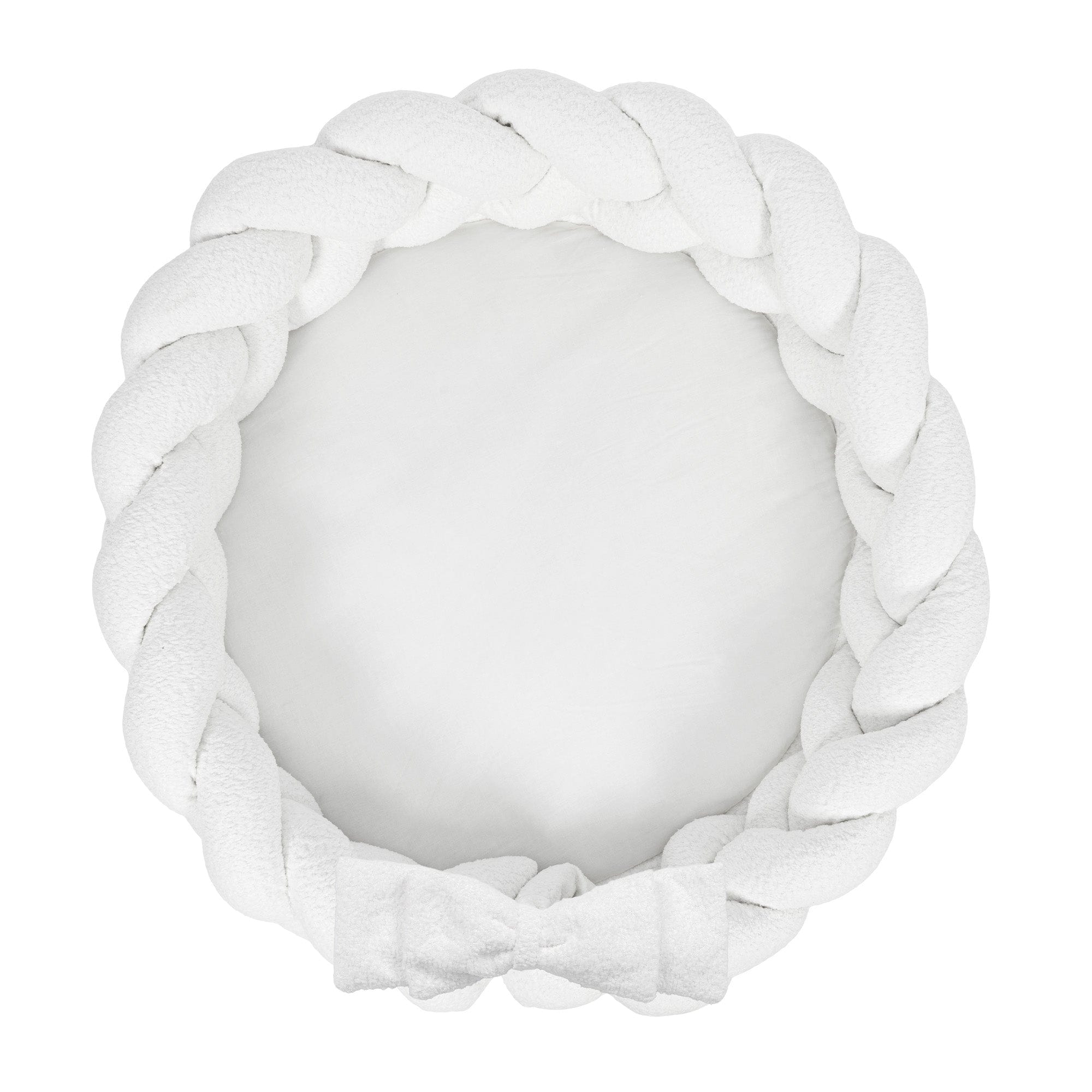 meowbaby-boucl-babynestchen-mit-geflochtener-bettschlange-rund-creme-wei image 1