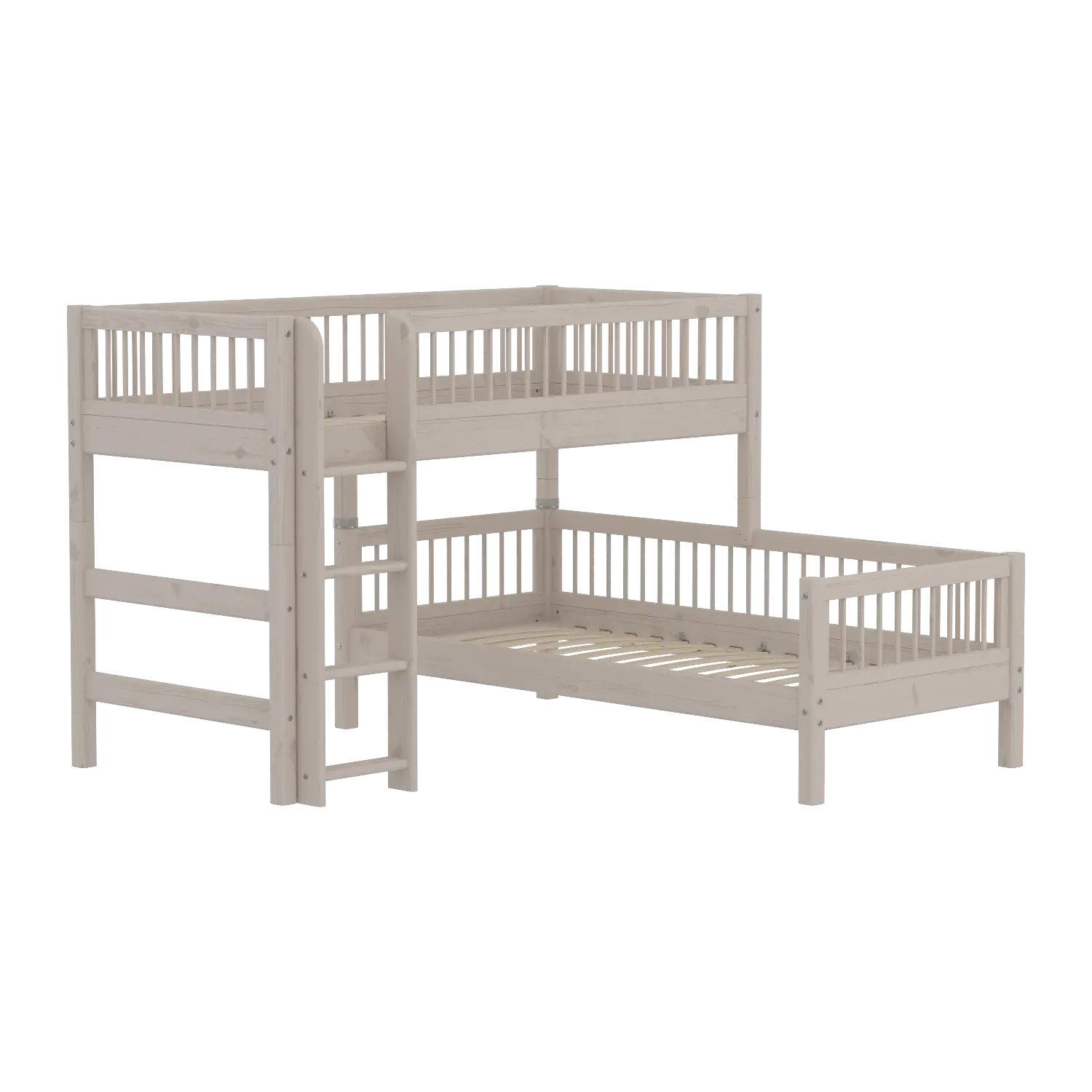 flexa-classic-etagenbett-143-cm-90x200-cm-grau-mit-leiter-und-absturzsicherung image 5