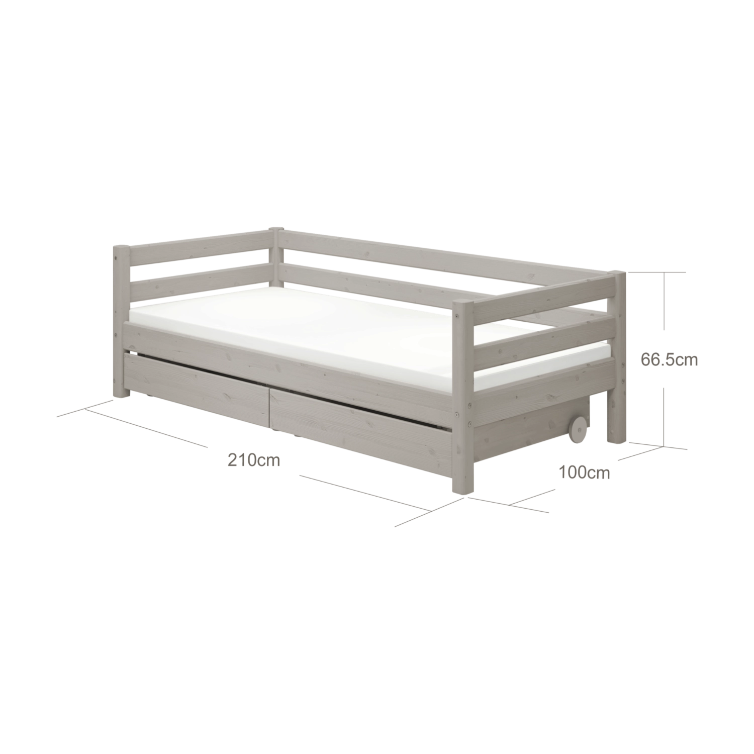 flexa-classic-tagesbett-einzelbett-90x200-cm-mit-schubladen-grau image 5