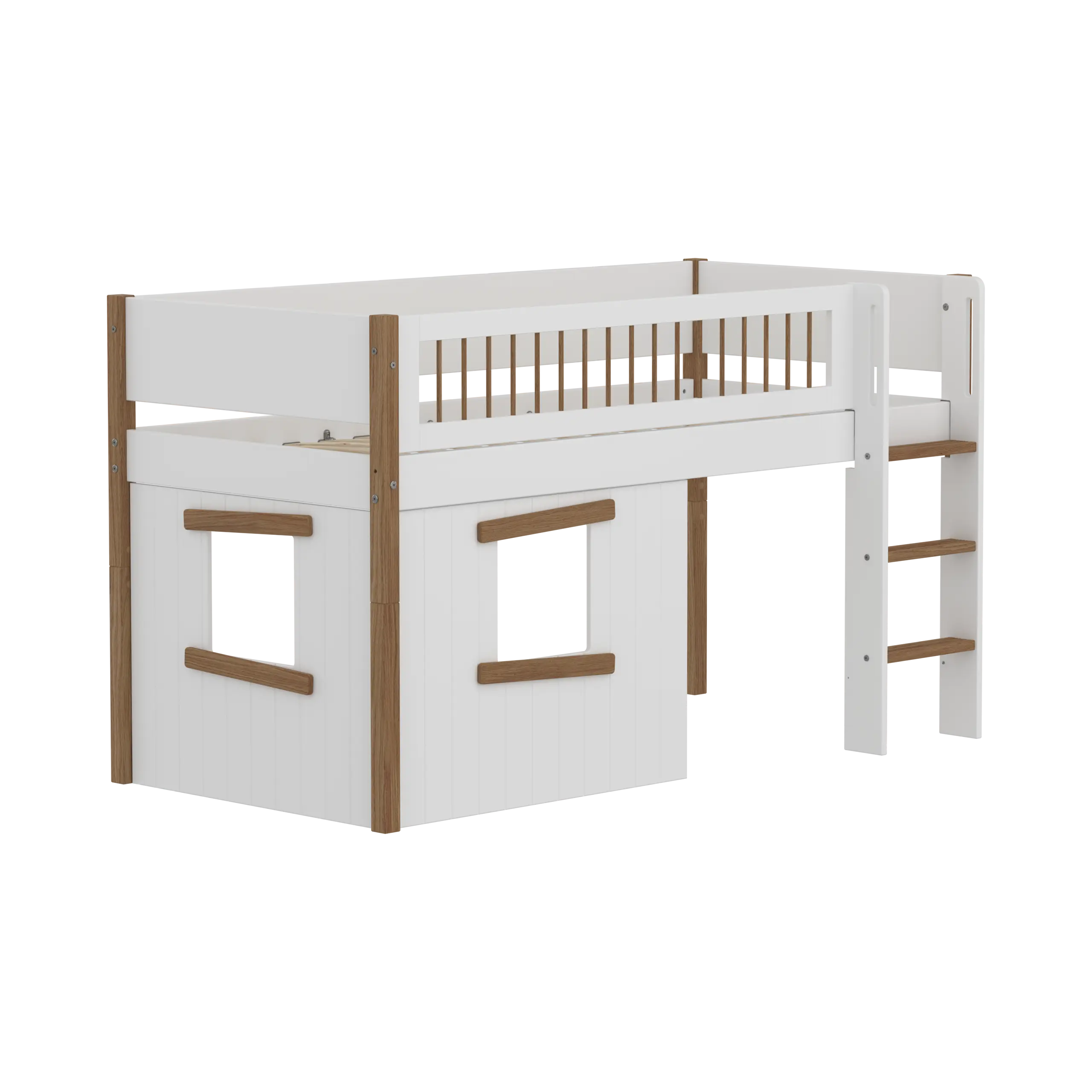 flexa-nor-spielbett-120-cm-halbhoch-mit-baumhaus-leiter-und-absturzsicherung-90x image 4