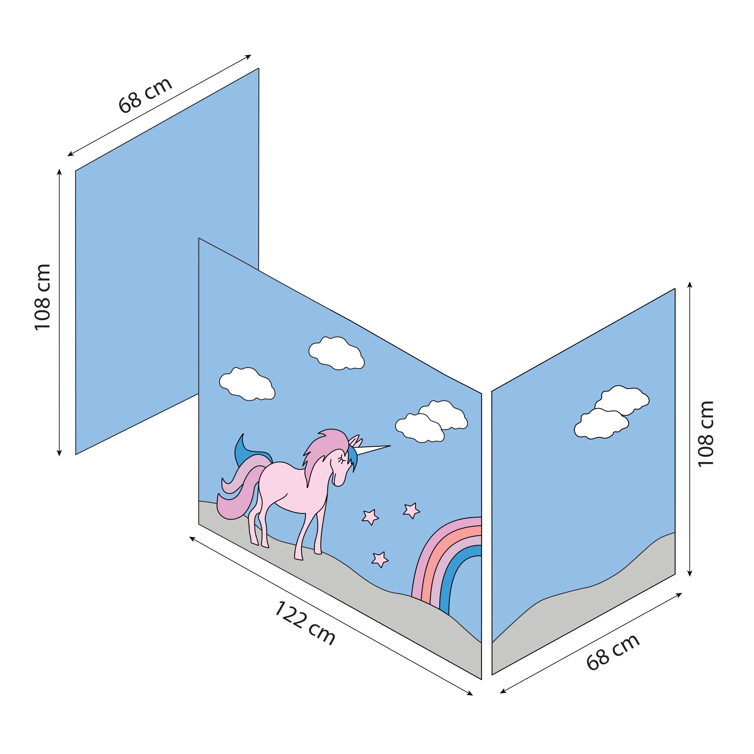 hoppekids-eco-luxury-mittelhohes-bett-mit-unicorn-bettvorhang image 7
