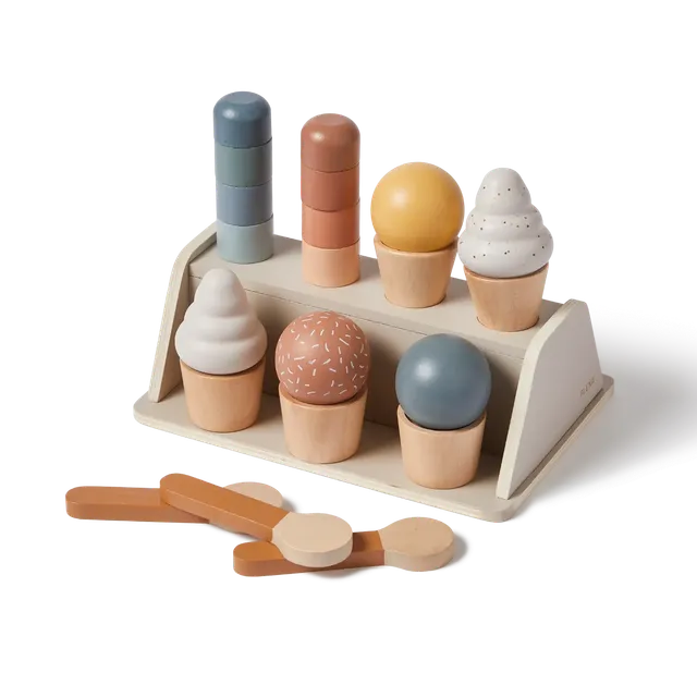 flexa-eisbude-rollenspiel-set-aus-holz-mit-7-eiscremes image 1