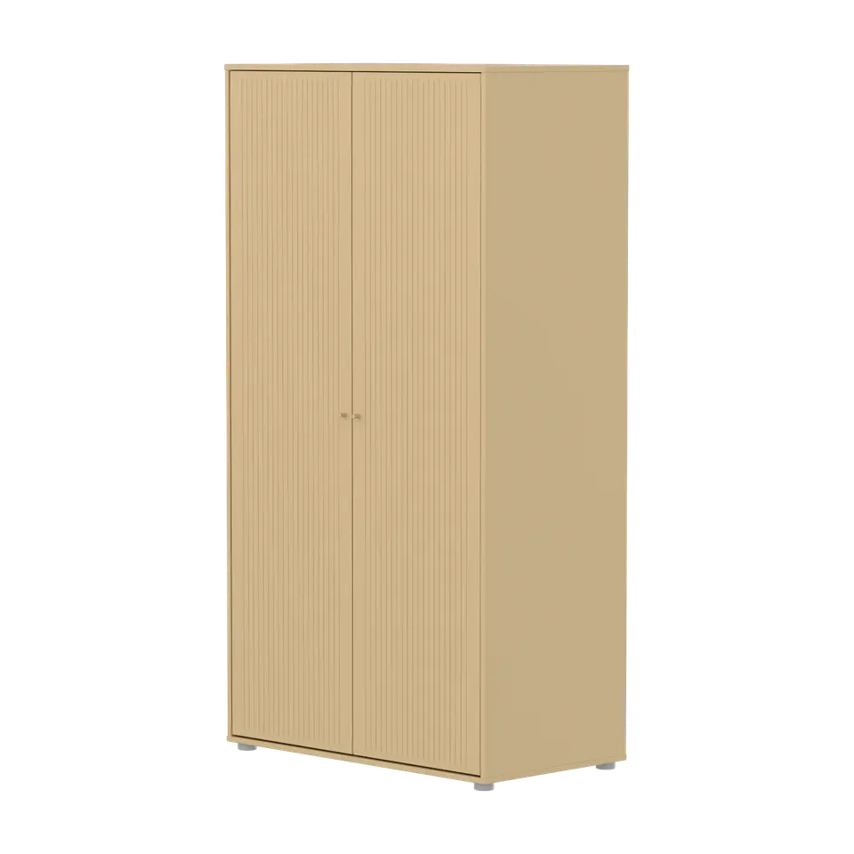 flexa-saga-kleiderschrank-2-t-ren-mit-rillen-und-kleiderstange-oat image 1