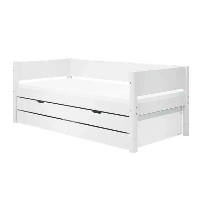 flexa-white-einzelbett-90x200-cm-mit-ausziehbett-90x190-cm-und-schubladen-wei image 1
