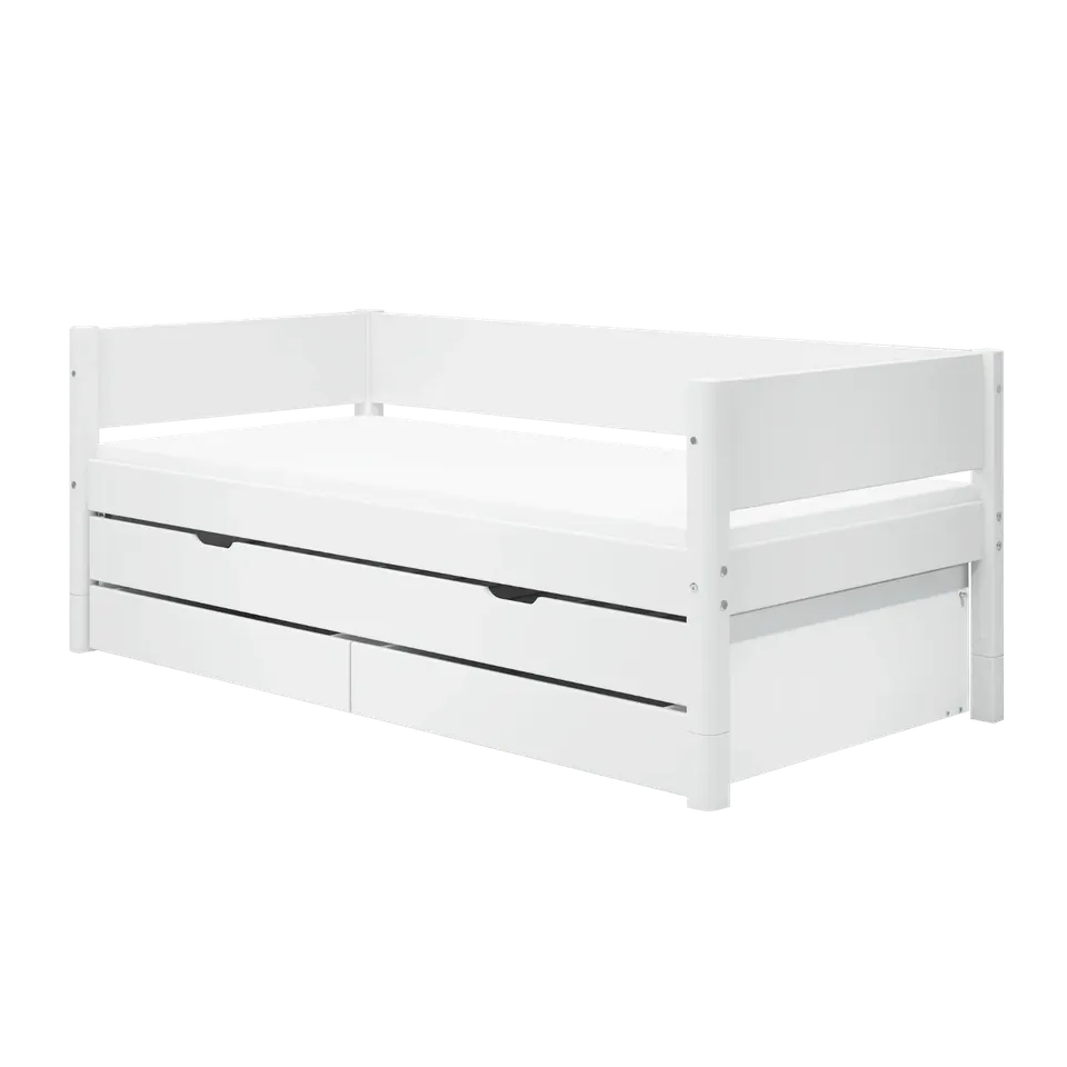 flexa-white-einzelbett-90x200-cm-mit-ausziehbett-90x190-cm-und-schubladen-wei image 1