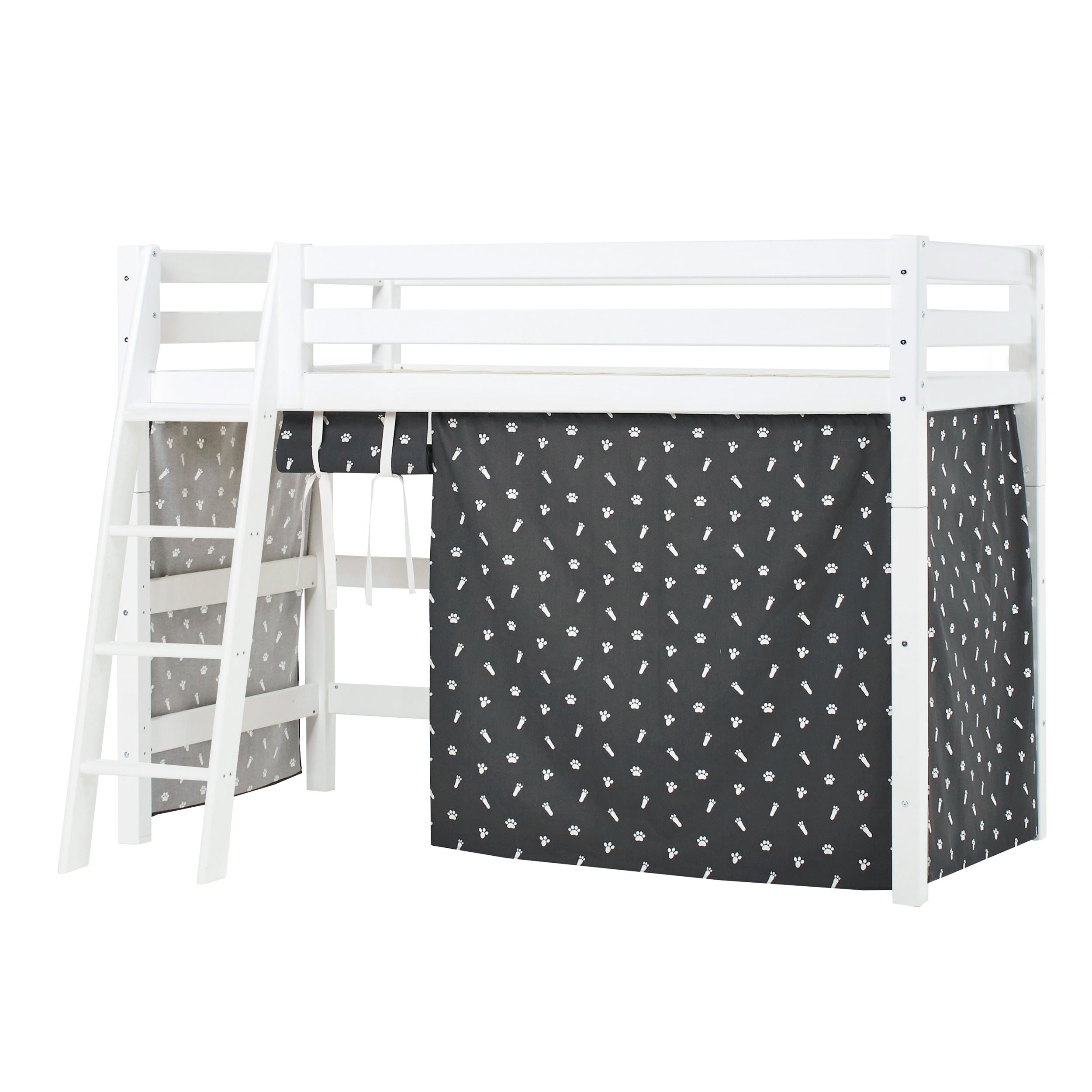 hoppekids-eco-luxury-mittelhohes-bett-mit-pets-granite-grey-bettvorhang image 8