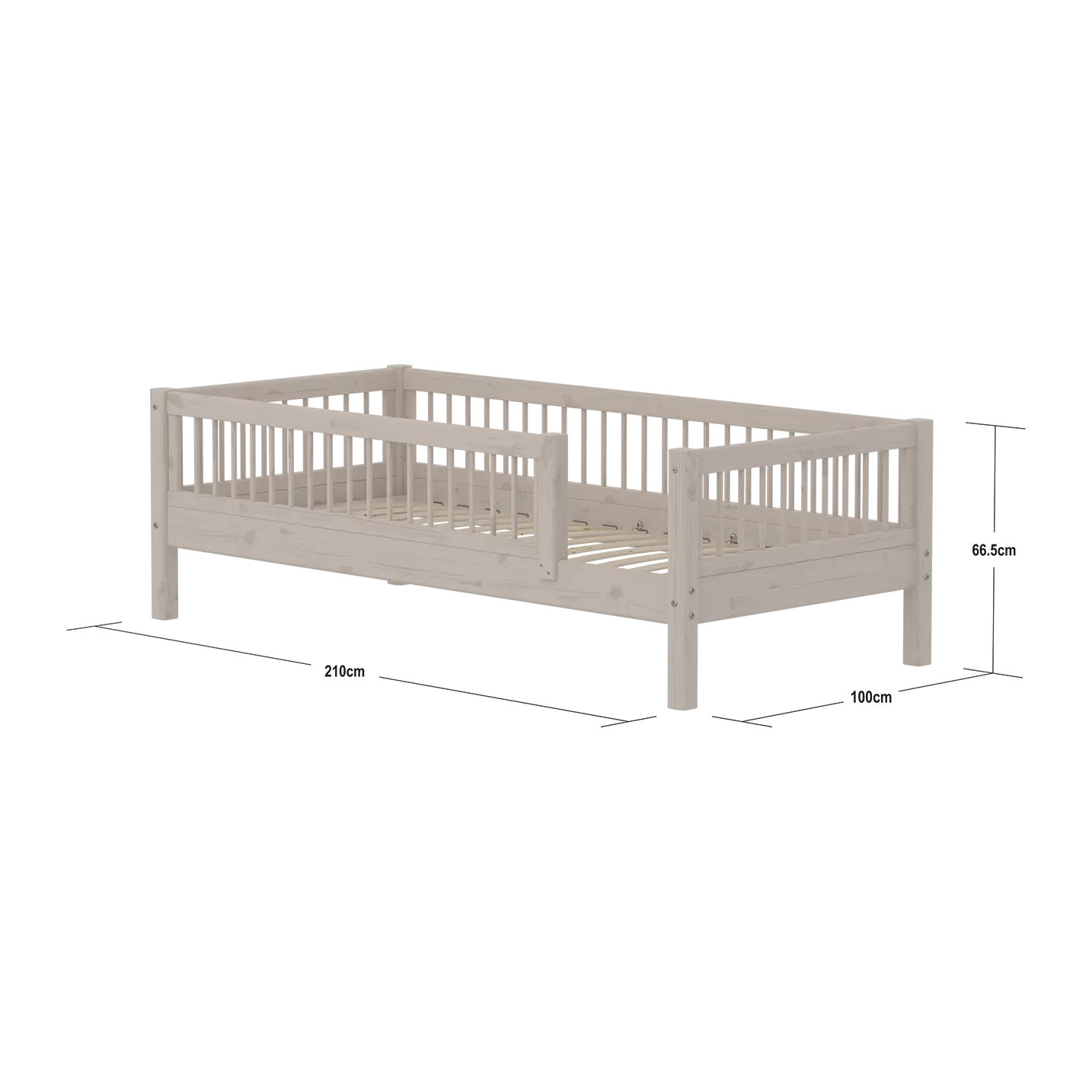flexa-classic-einzelbett-90x200-cm-mit-absturzsicherung-grau image 4