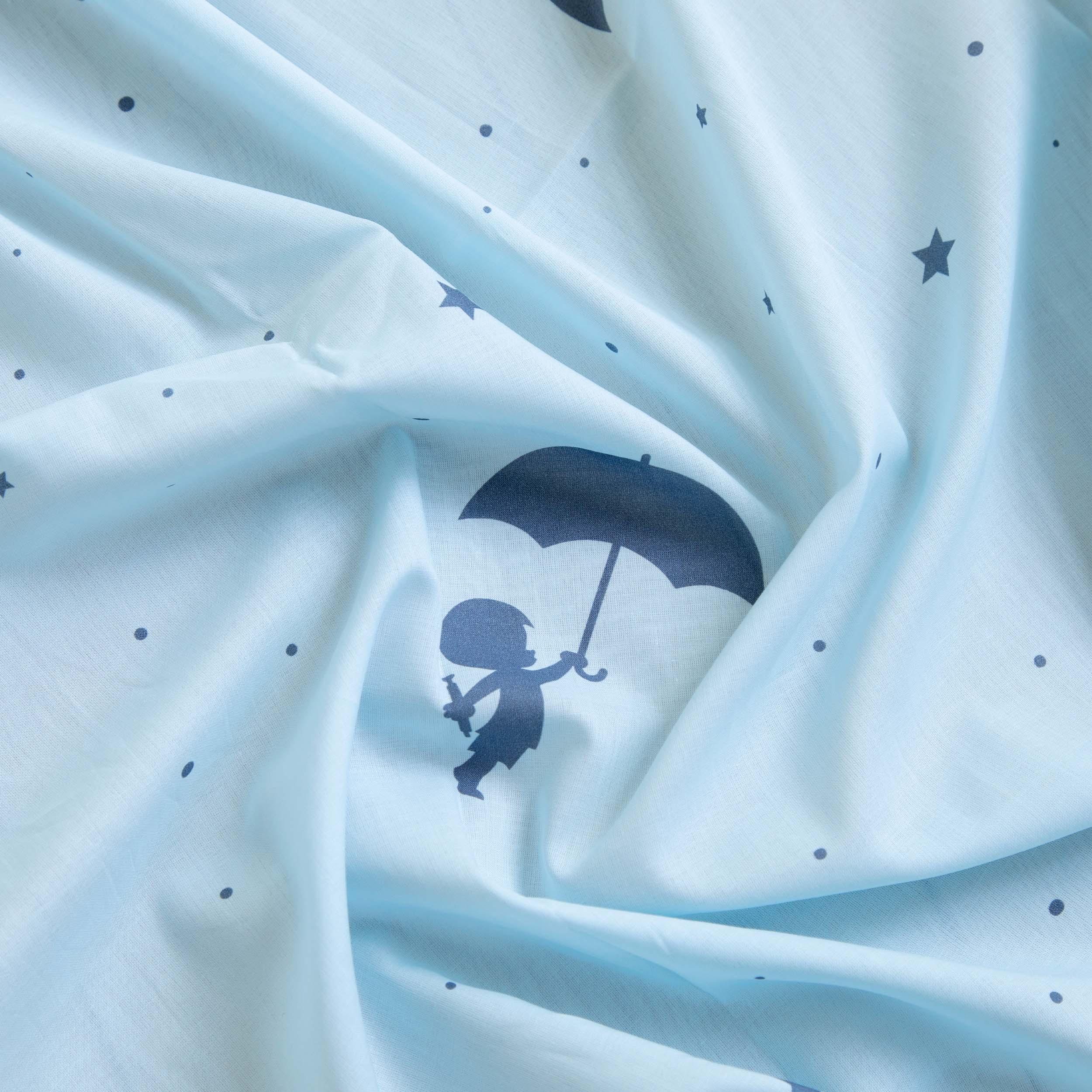 hoppekids-eco-dream-halbhochbett-mit-blauem-ole-lukoie-bettvorhang image 6