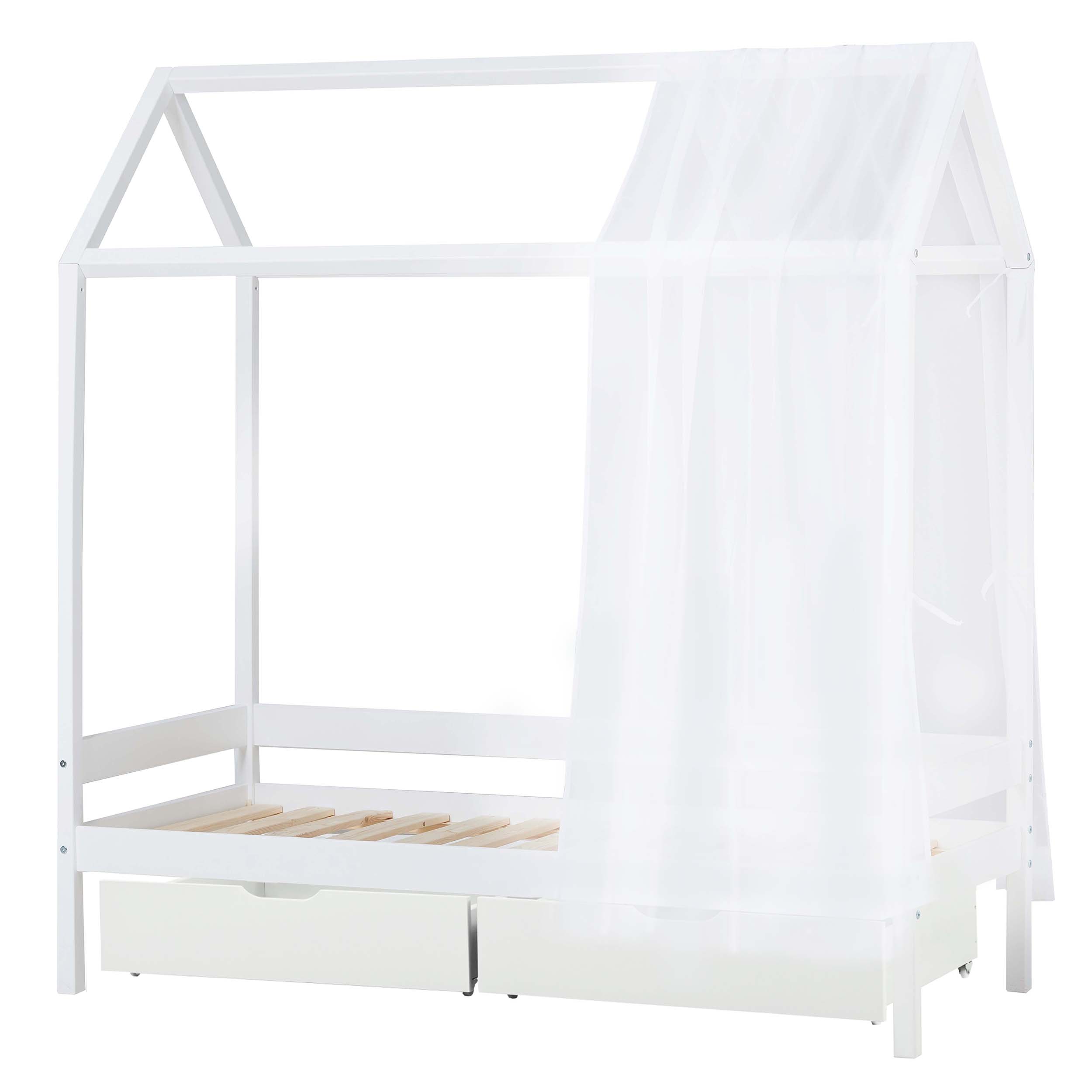 hoppekids-eco-comfort-hausbett-bettpaket-70x160-cm-wei-mit-schubladen-mermaid-hi image 6