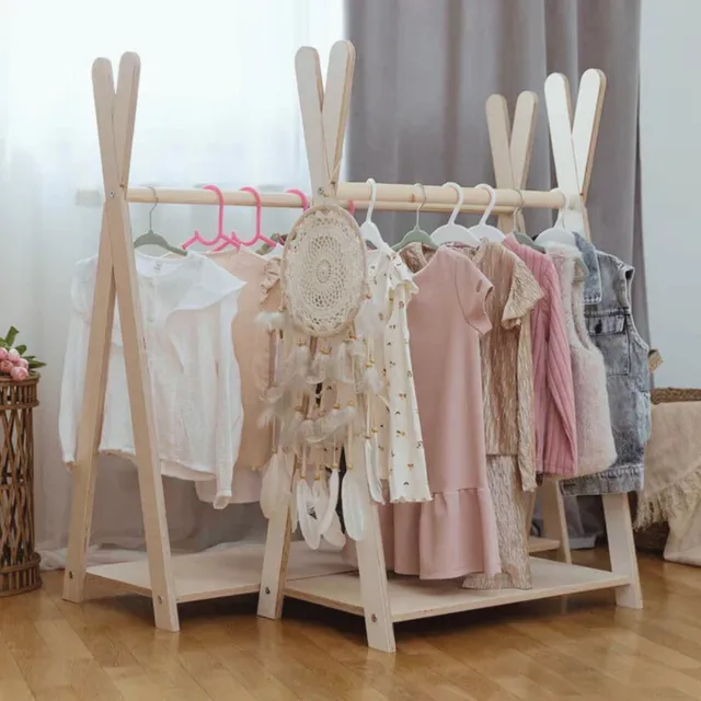 meowbaby-montessori-tipi-kleiderst-nder-holz image 1