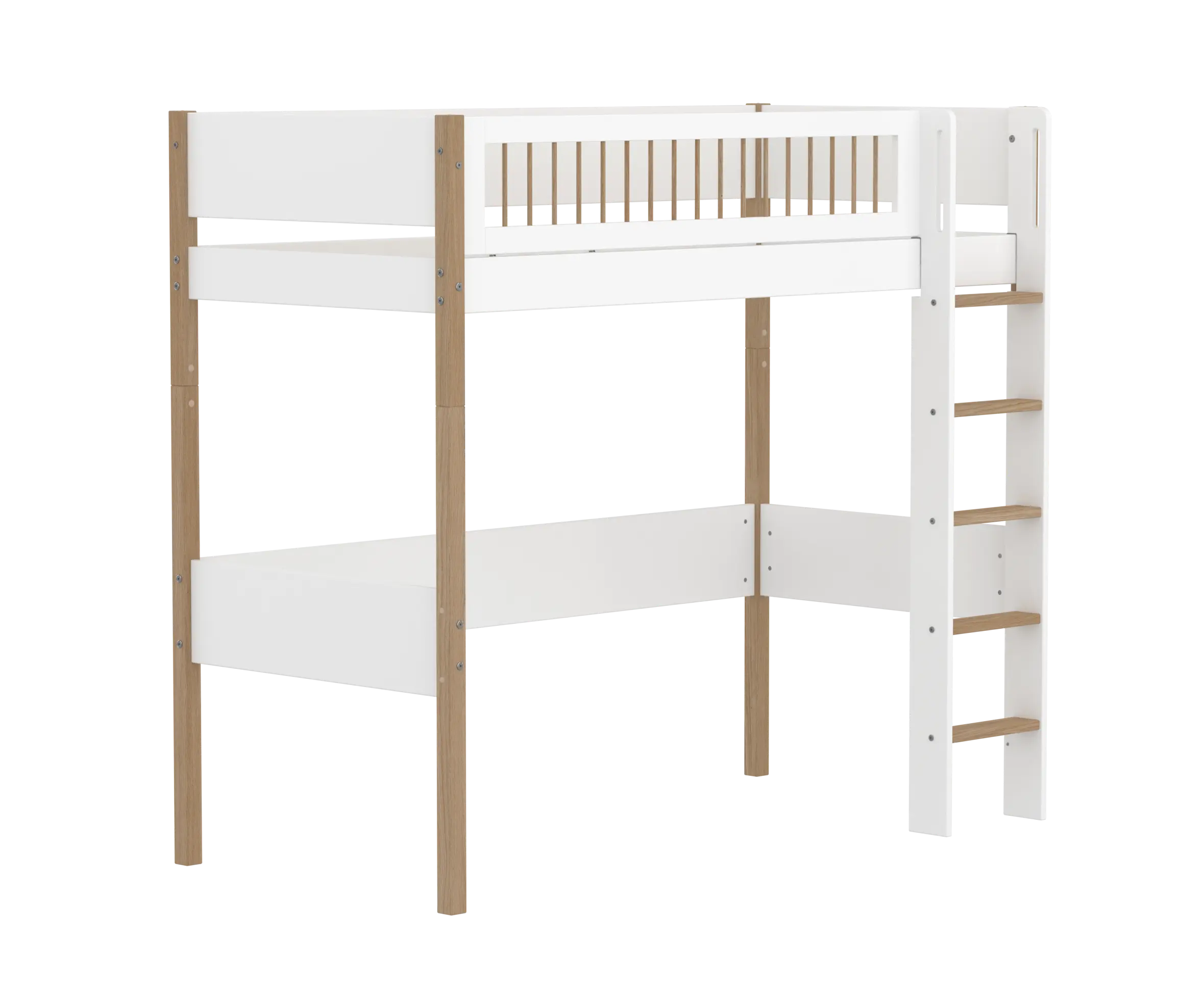 flexa-nor-hochbett-184-cm-mit-leiter-und-absturzsicherung-90x200-cm-wei-eiche image 3