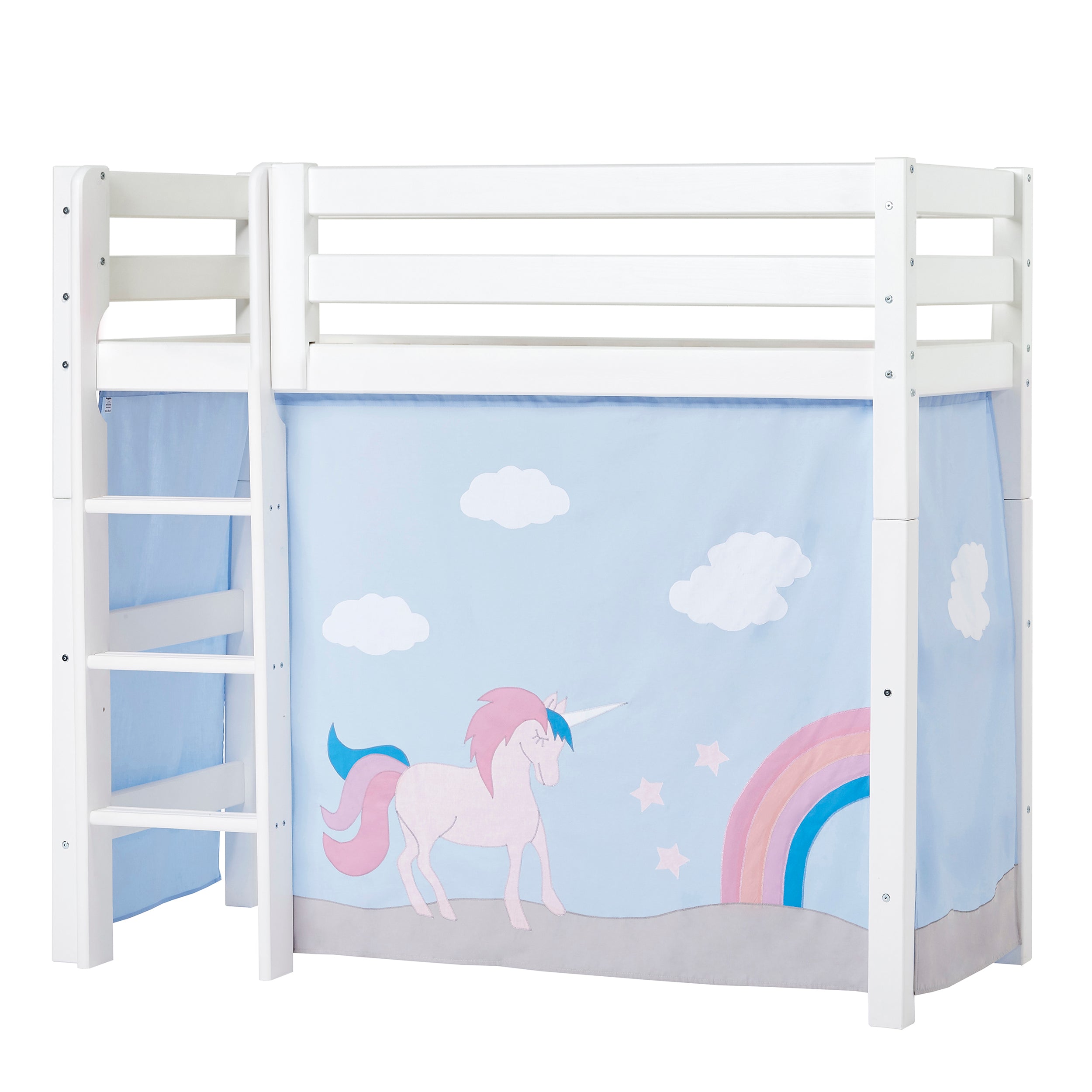 hoppekids-eco-luxury-mittelhohes-bett-mit-unicorn-bettvorhang image 5