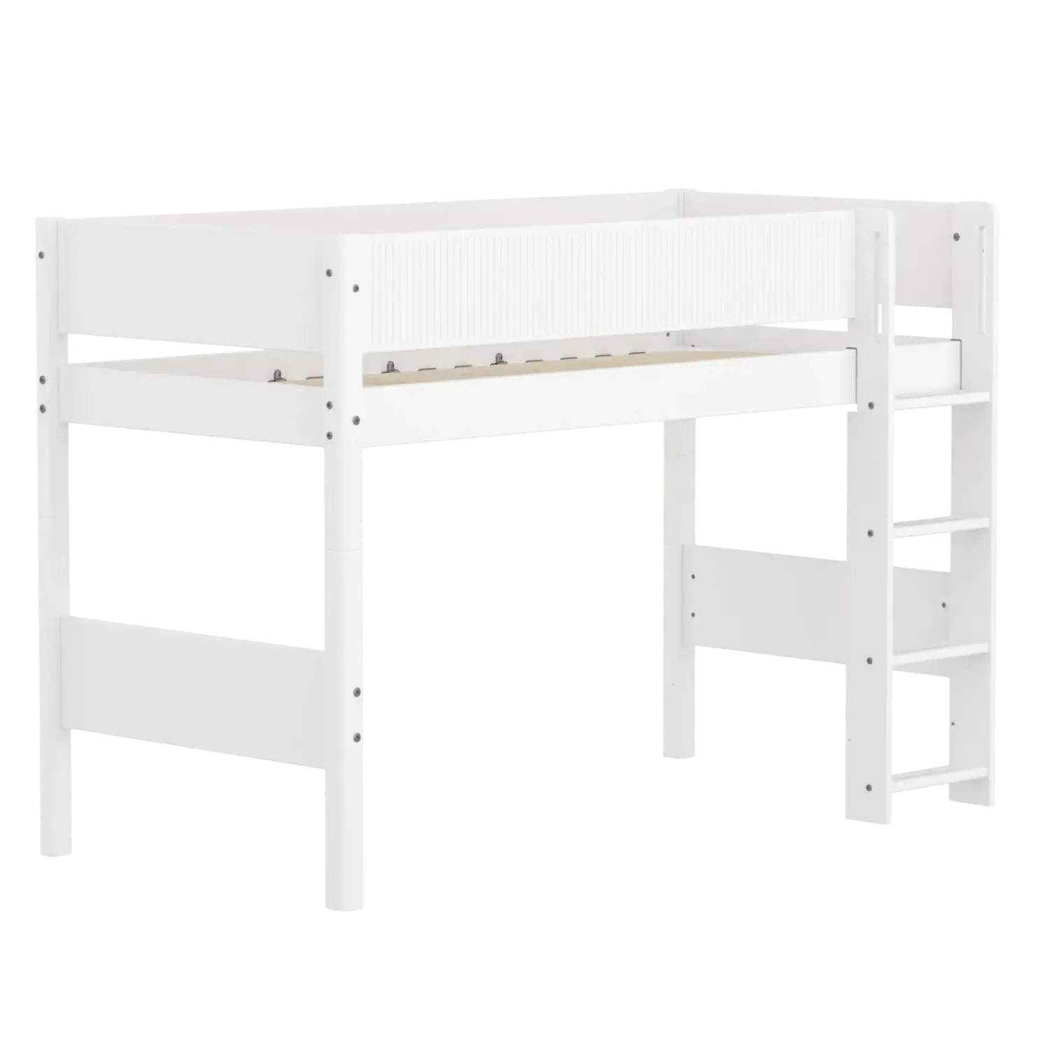 flexa-white-hochbett-143-cm-mit-gerader-leiter-und-absturzsicherung-90x200-cm-we image 3