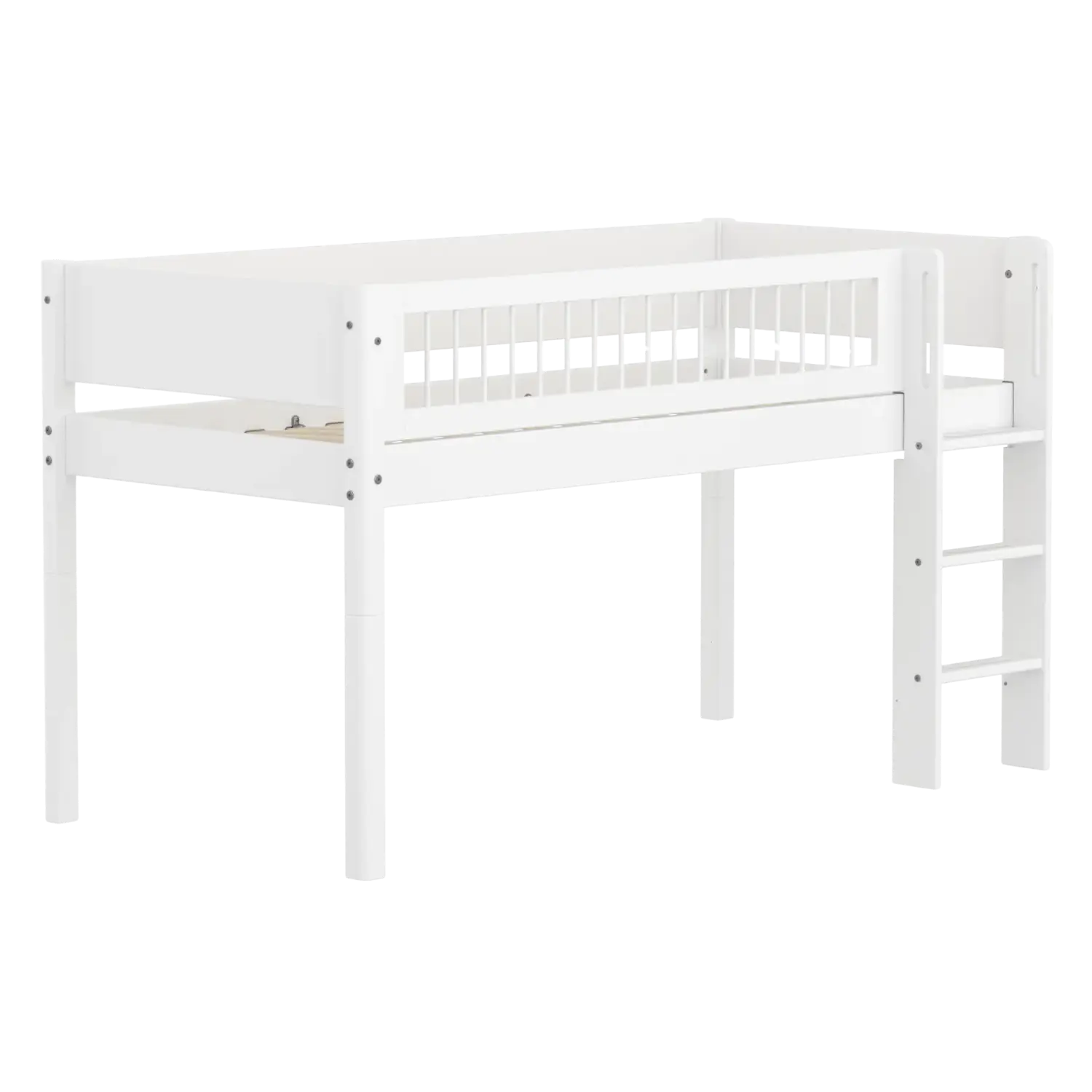 flexa-white-hochbett-120-cm-mit-leiter-und-absturzsicherung-90x200-cm-wei image 3