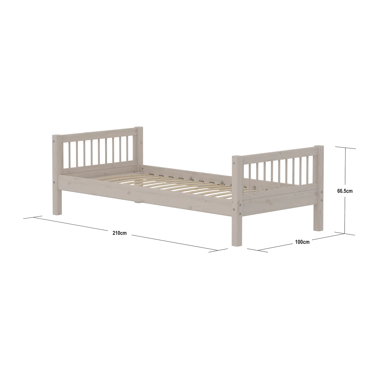 flexa-classic-einzelbett-90x200-cm-mit-sprossen-und-lattenrost-grau image 4