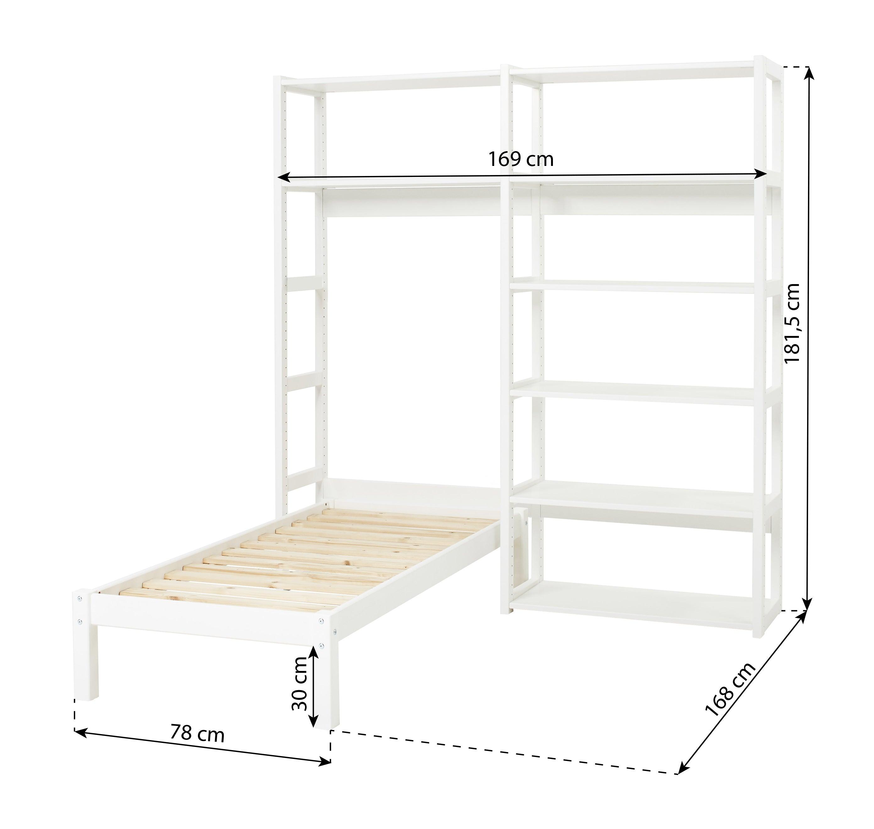 hoppekids-storey-set-mit-bett-70x160-cm-und-8-regalen image 3