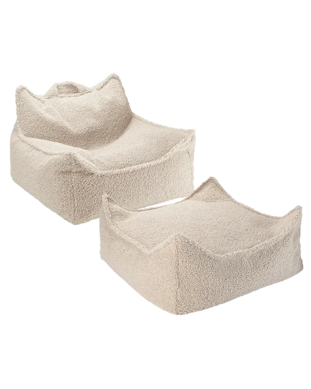 wigiwama-biscuit-sitzsack-hocker-set-teddy-beanbag-mit-square-ottoman image 1