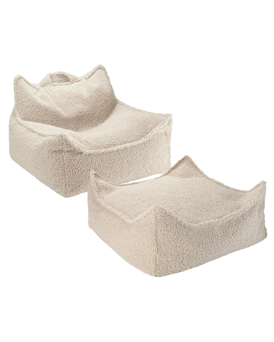 wigiwama-biscuit-sitzsack-hocker-set-teddy-beanbag-mit-square-ottoman image 1
