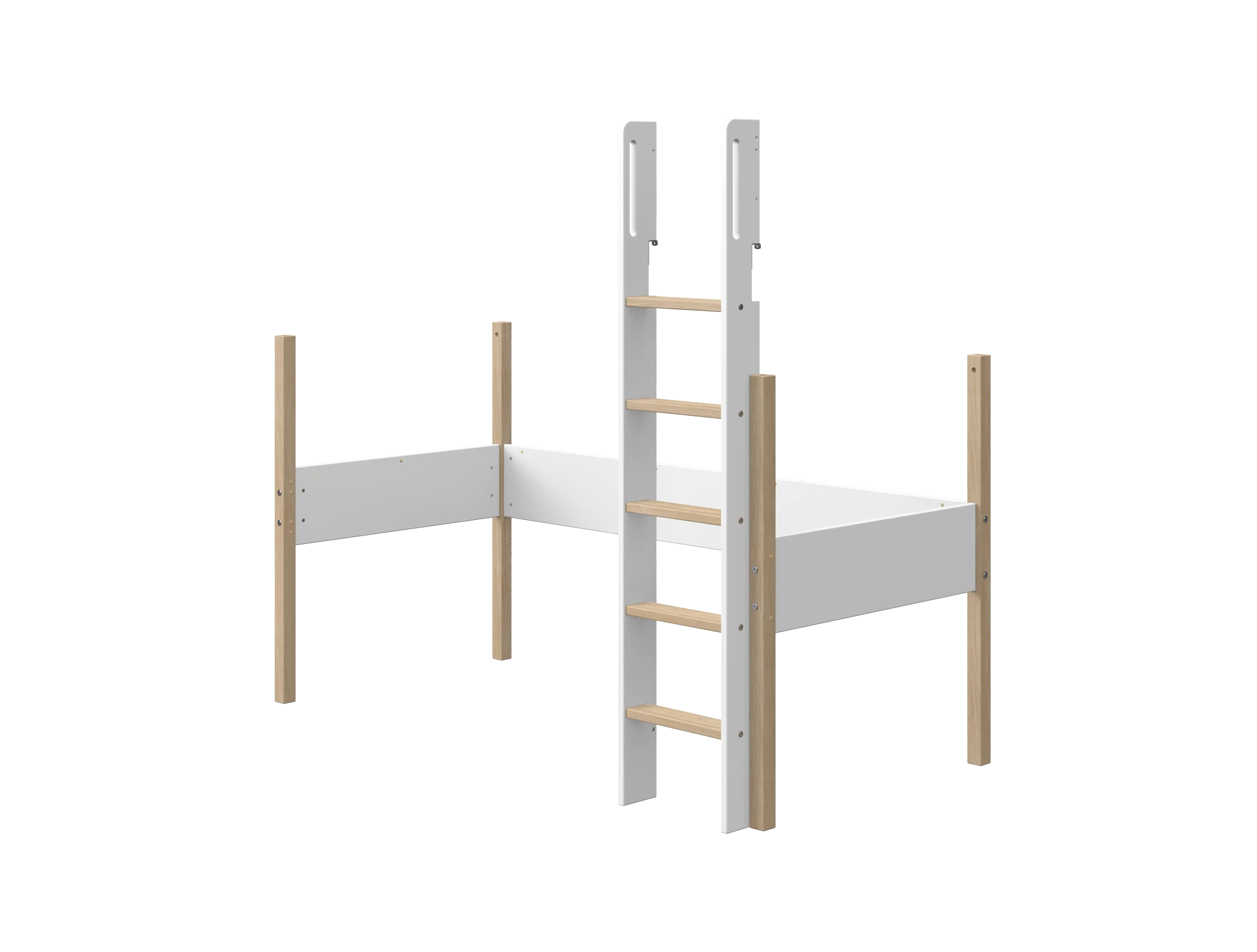 flexa-nor-leiter-und-pfosten-f-r-hochbett-184-cm-90x200-cm-wei-eiche-mdf-und-mas image 1