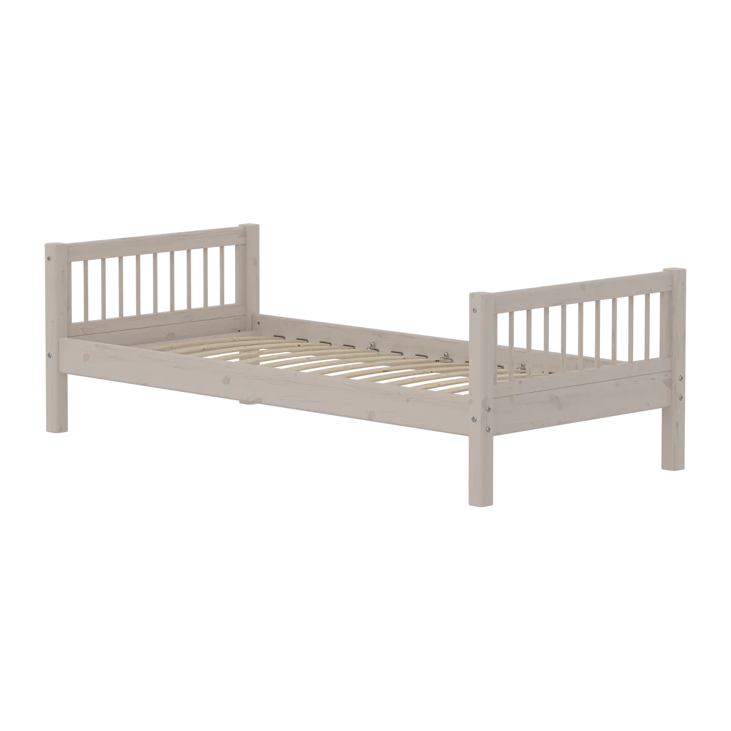 flexa-classic-einzelbett-90x200-cm-mit-sprossen-und-lattenrost-grau image 1