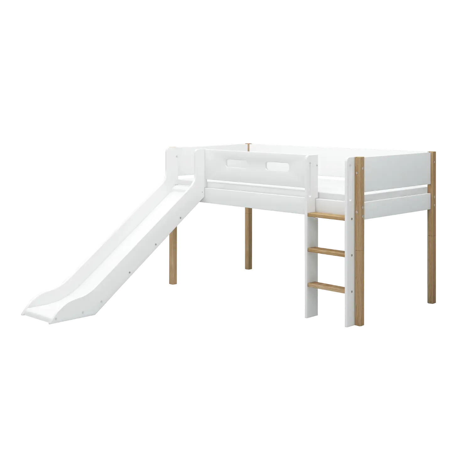 flexa-nor-spielbett-120-cm-mit-rutsche-und-leiter-90x200-cm-wei-eiche image 1