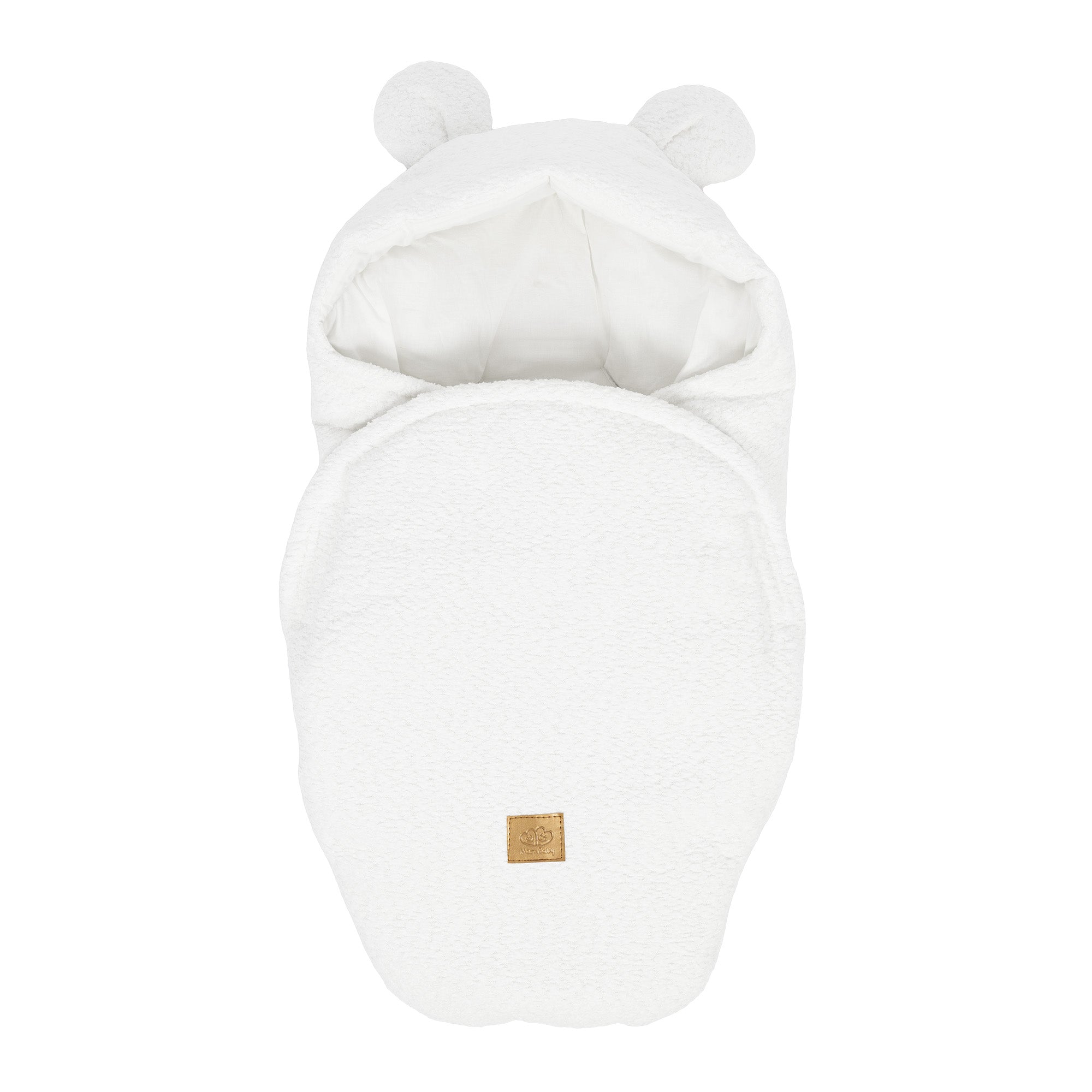 meowbaby-einschlagdecke-mit-teddyohren-boucl-creme-wei-pucktuch image 1