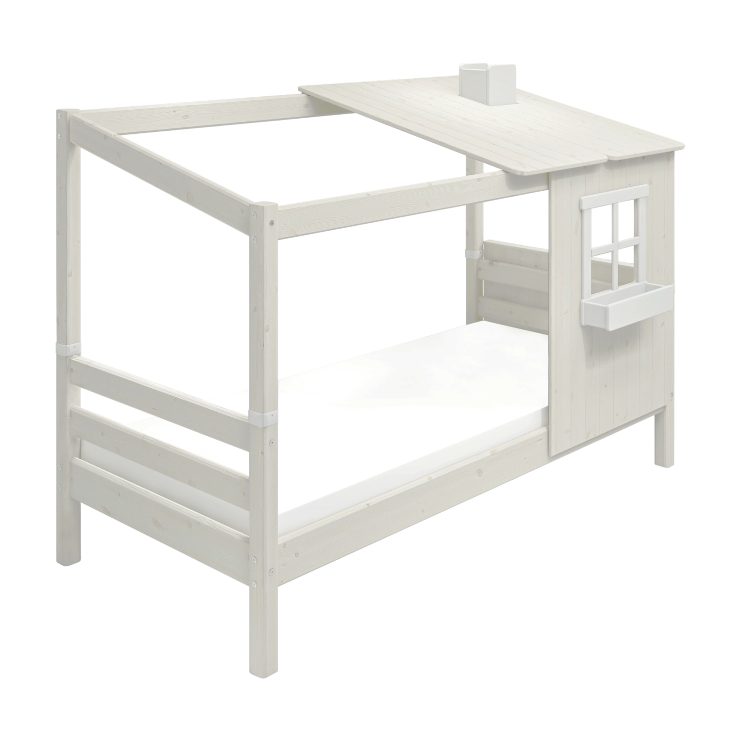 flexa-classic-spielbett-mit-1-2-haus-und-leiter-90x200-cm-wei image 8