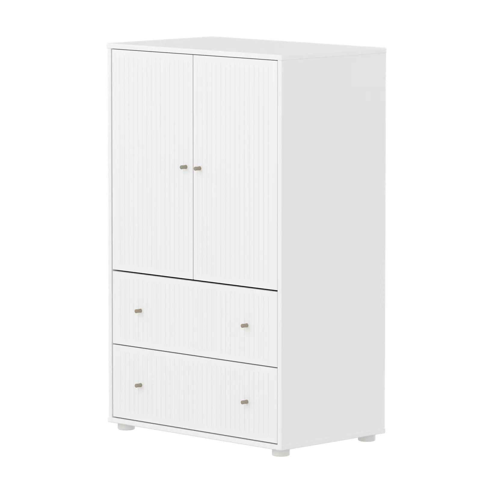 flexa-saga-schrank-2-t-ren-und-2-schubladen-mit-rillen-oat-griffe-wei image 1