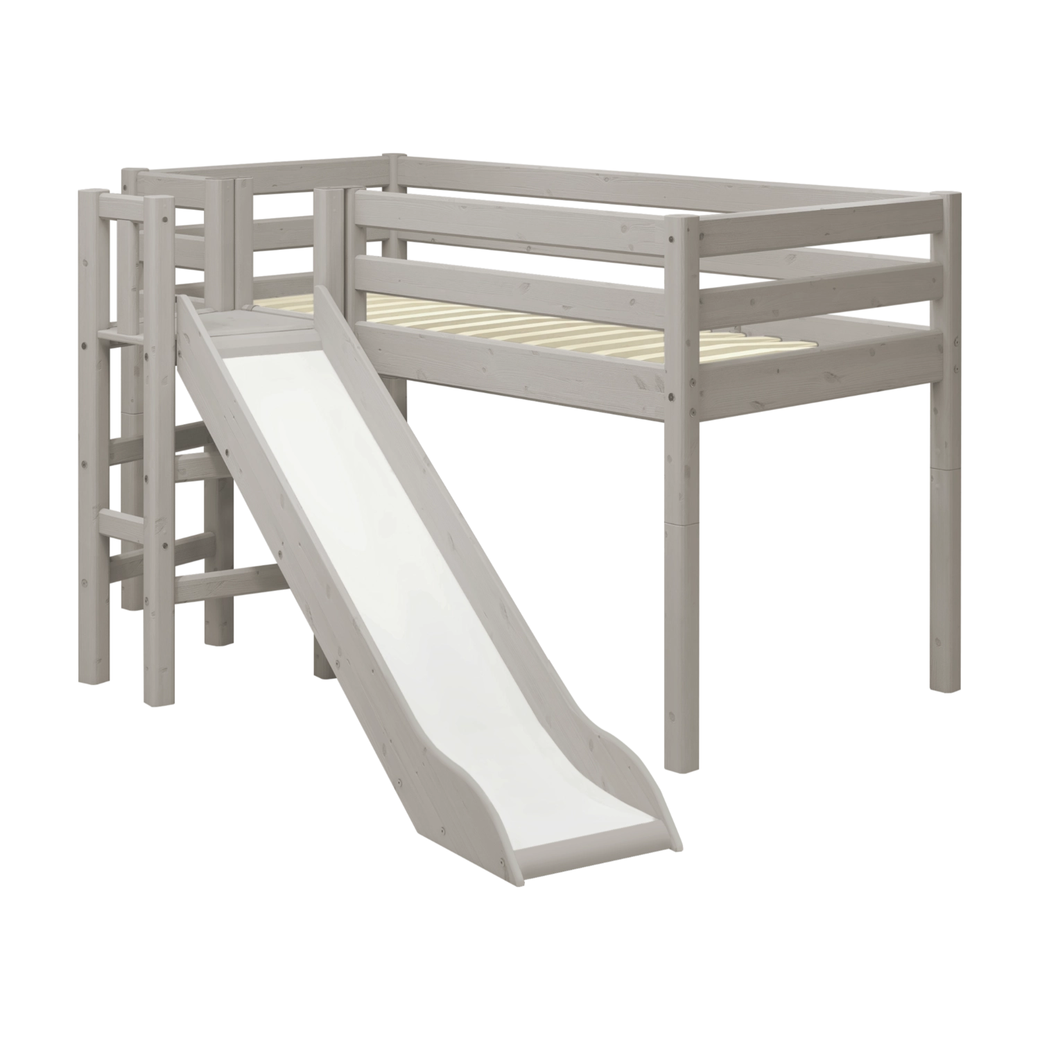 flexa-classic-spielbett-120-cm-90x200-cm-mit-rutsche-und-absturzsicherung-grau image 8