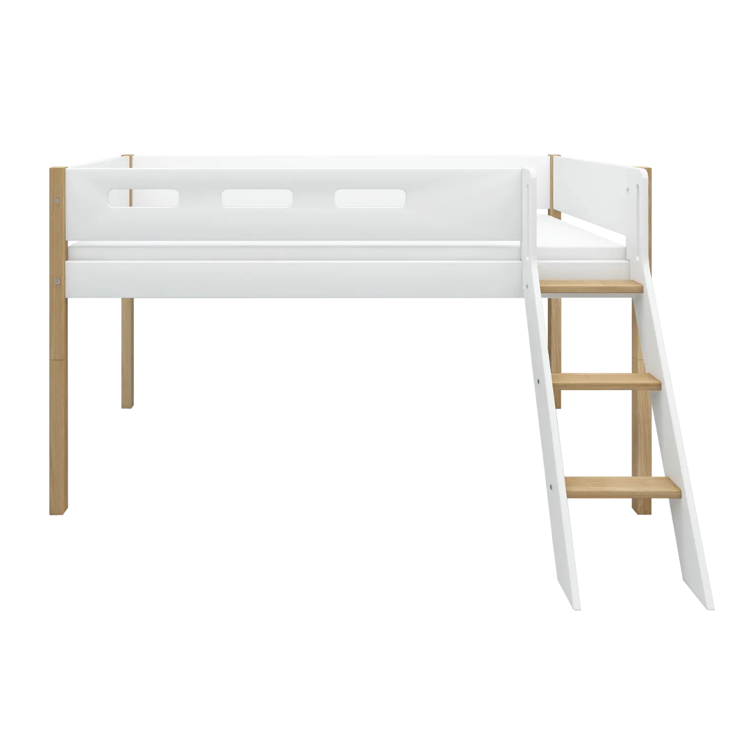 flexa-nor-spielbett-120-cm-90x200-cm-wei-eiche-mittelhohes-bett-mit-leiter-und-a image 3