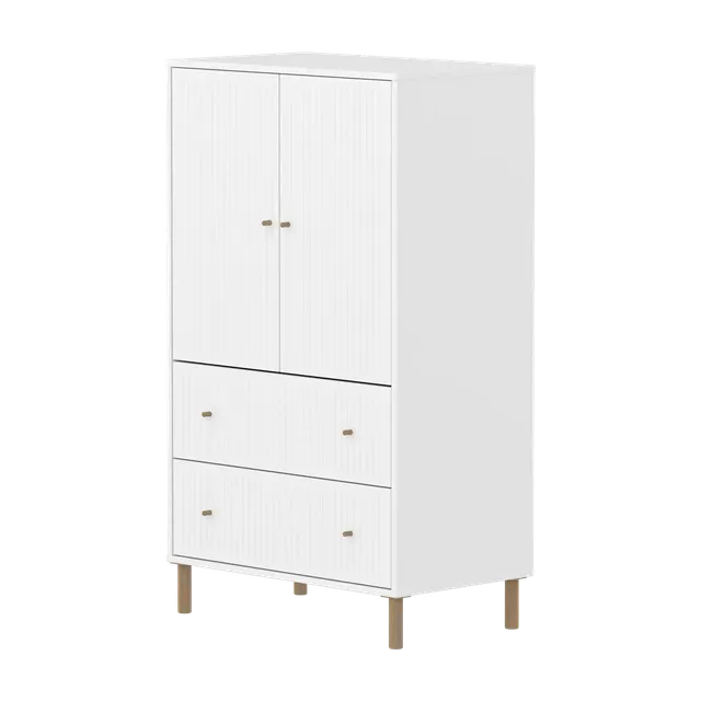 flexa-saga-schrank-2-t-ren-2-schubladen-rillen-eiche-wei image 1